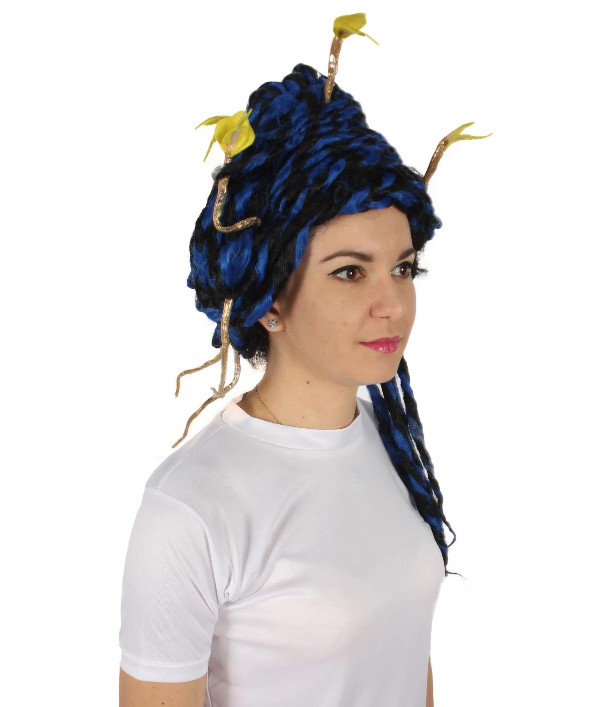 HPO Adult Unisex Greek Mythology Modern Medusa Snake Wig, Multiple Color Options