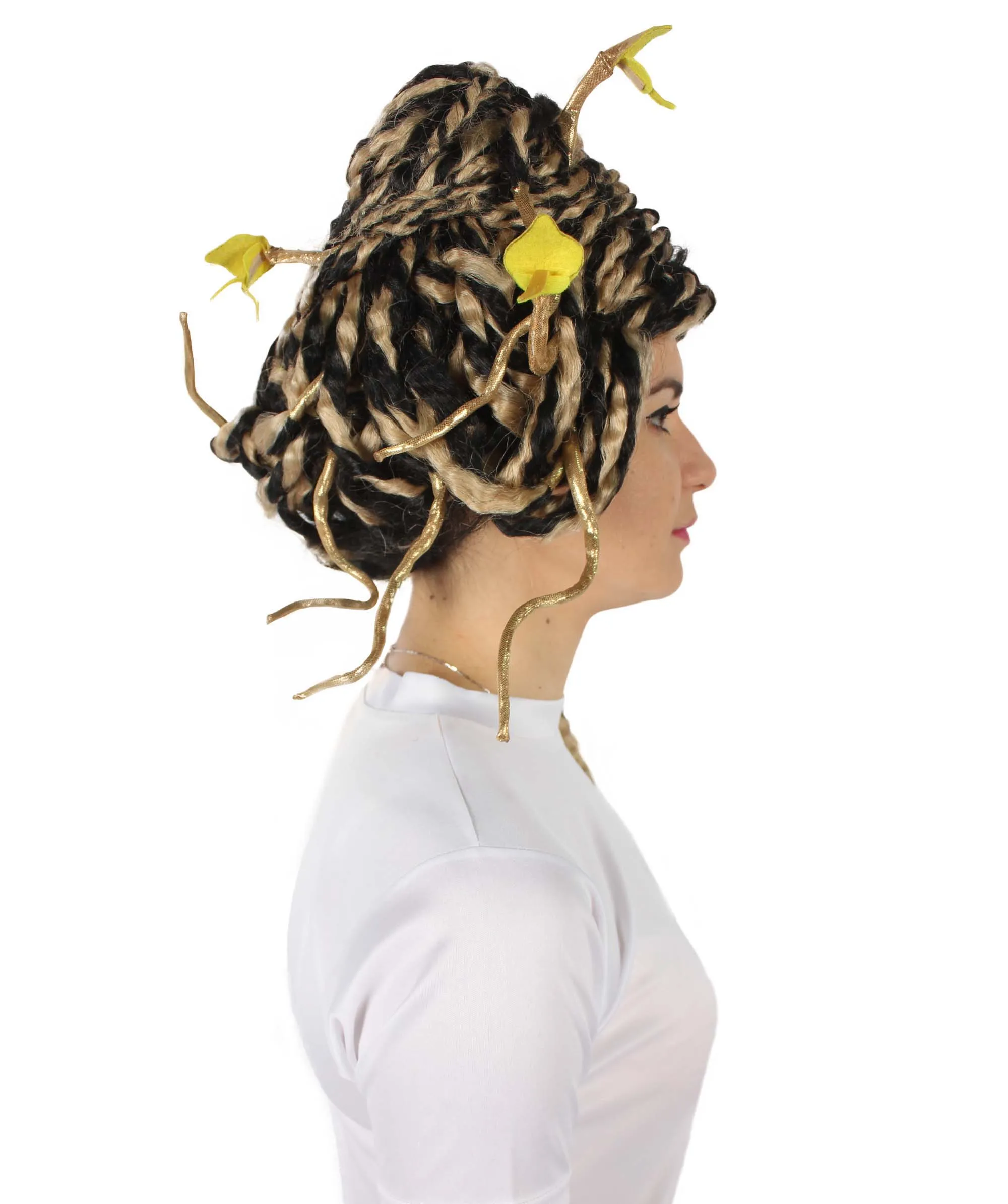 HPO Adult Unisex Greek Mythology Modern Medusa Snake Wig, Multiple Color Options