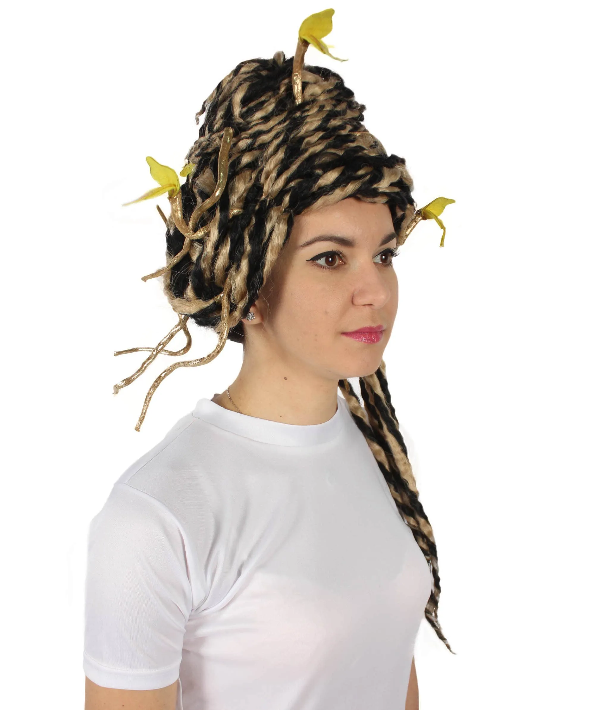 HPO Adult Unisex Greek Mythology Modern Medusa Snake Wig, Multiple Color Options