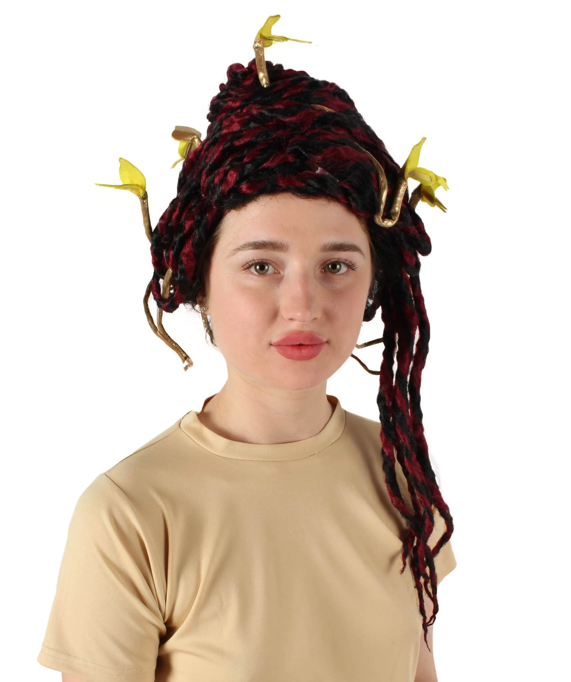 HPO Adult Unisex Greek Mythology Modern Medusa Snake Wig, Multiple Color Options
