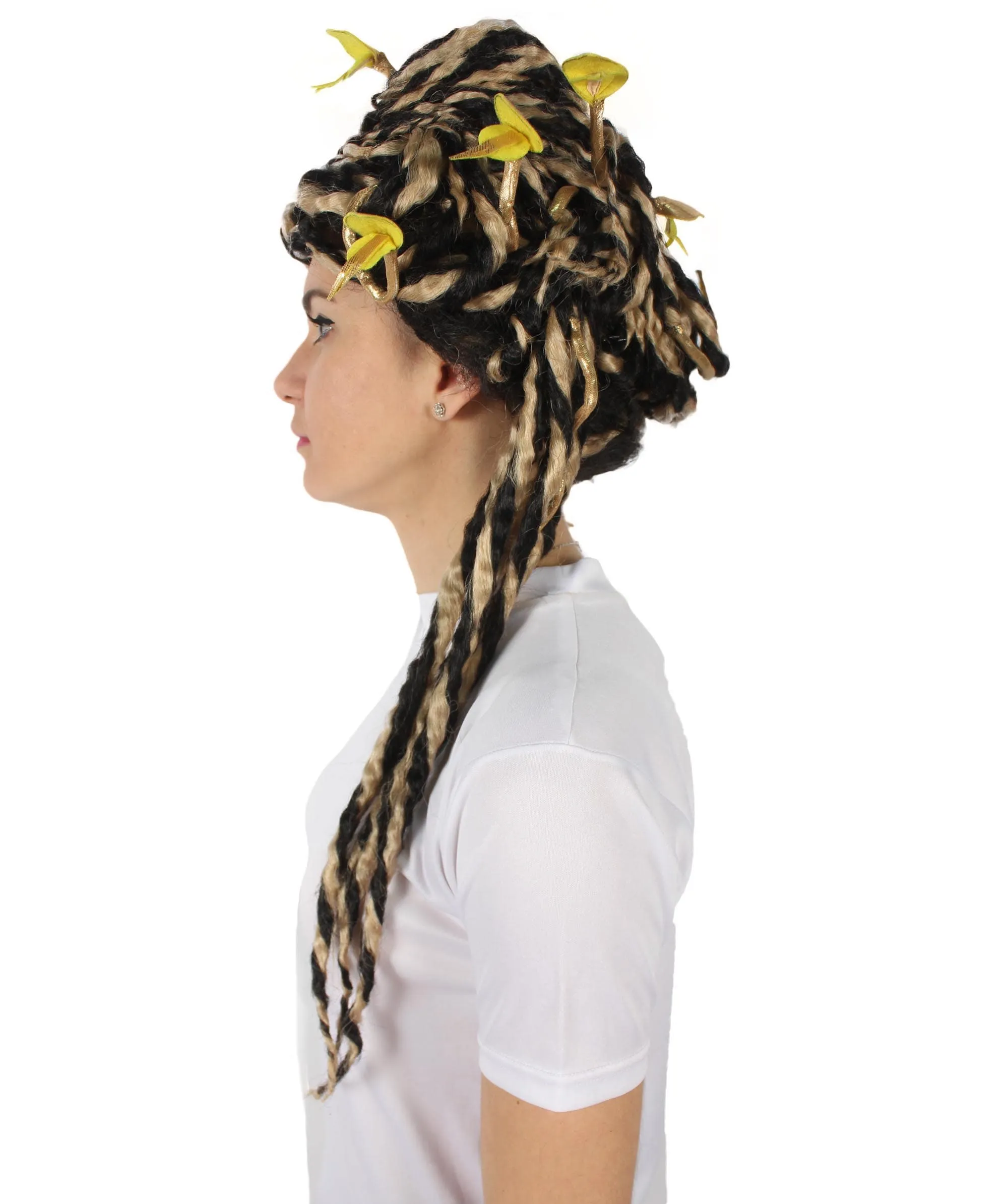 HPO Adult Unisex Greek Mythology Modern Medusa Snake Wig, Multiple Color Options