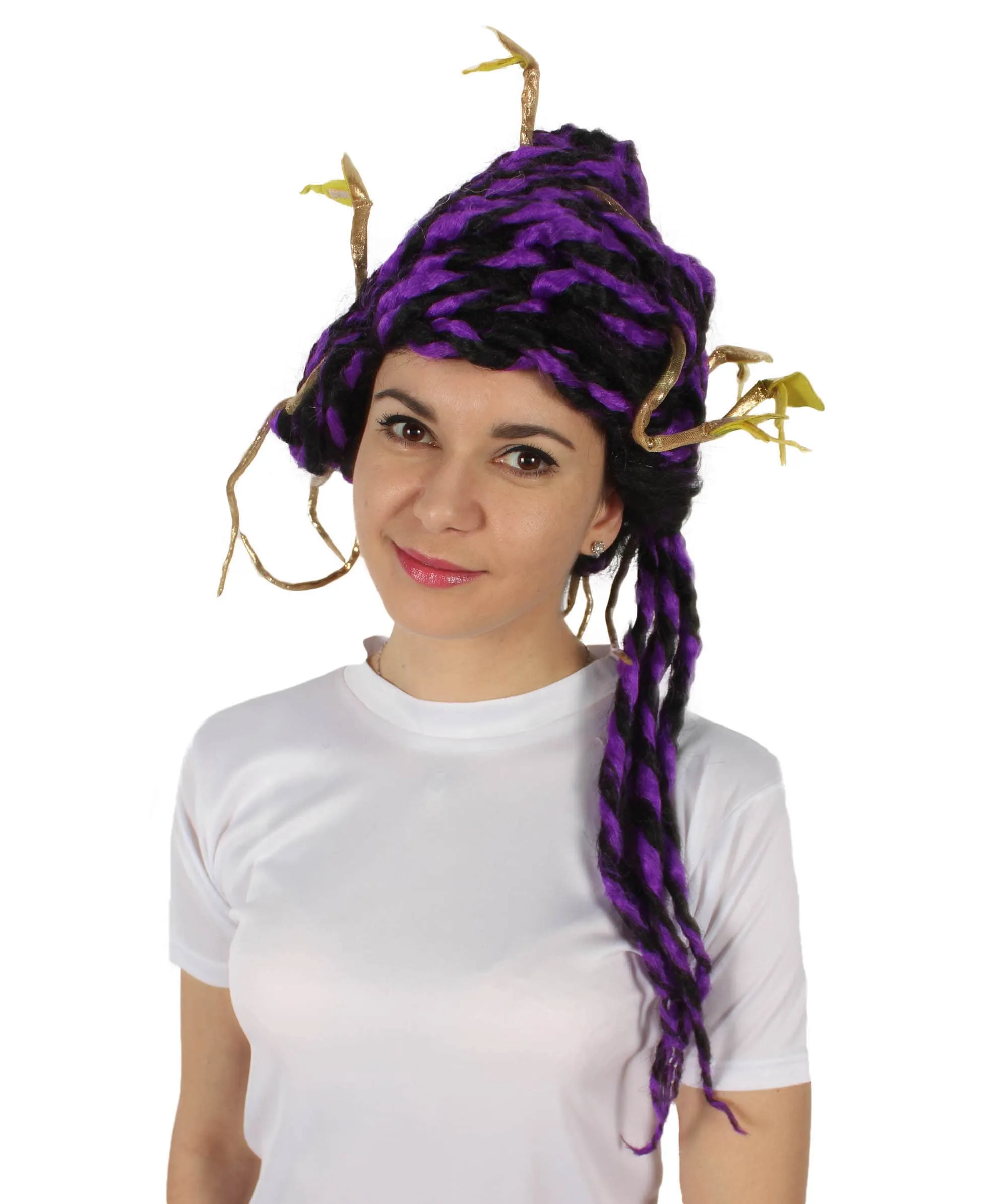 HPO Adult Unisex Greek Mythology Modern Medusa Snake Wig, Multiple Color Options