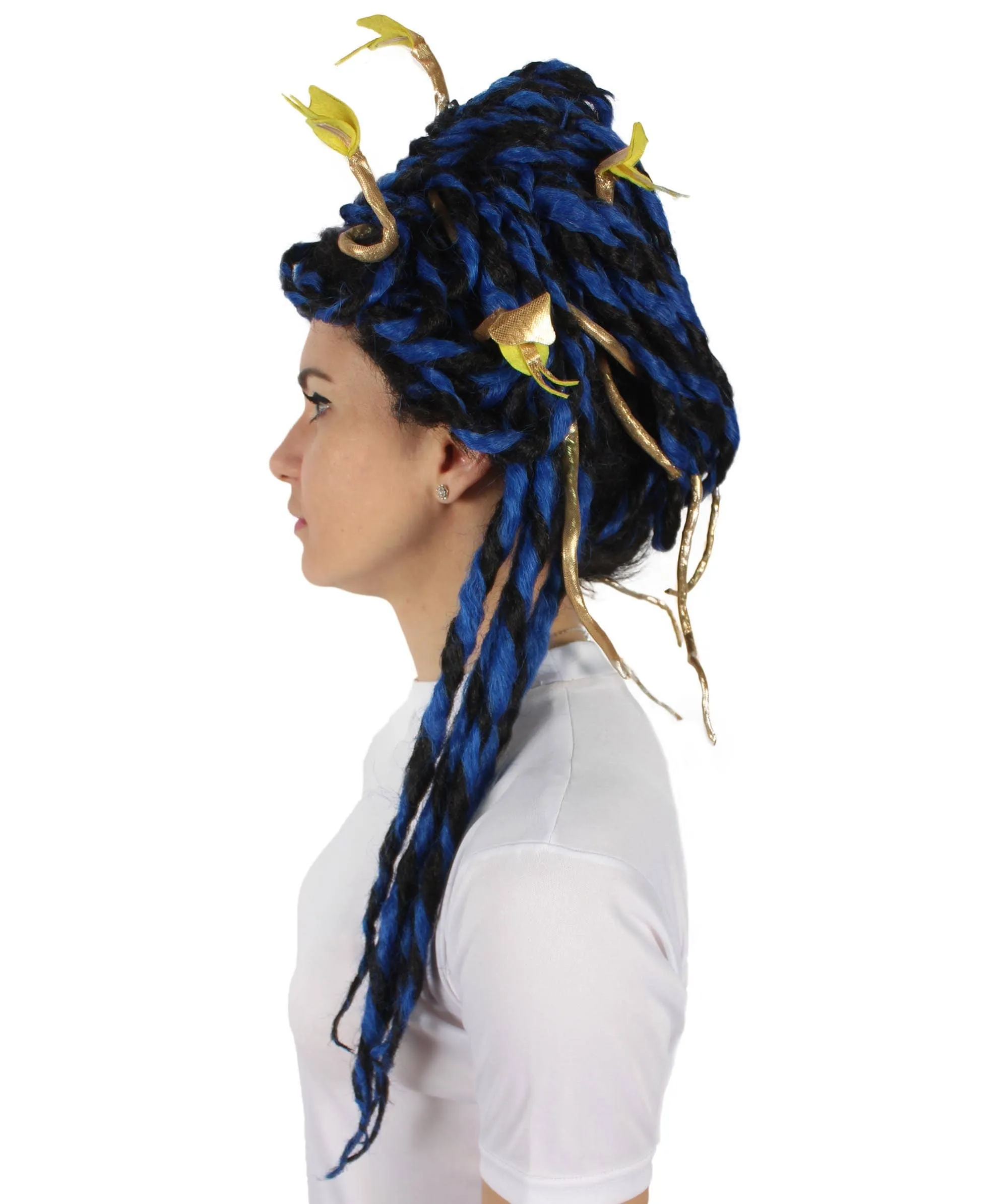 HPO Adult Unisex Greek Mythology Modern Medusa Snake Wig, Multiple Color Options