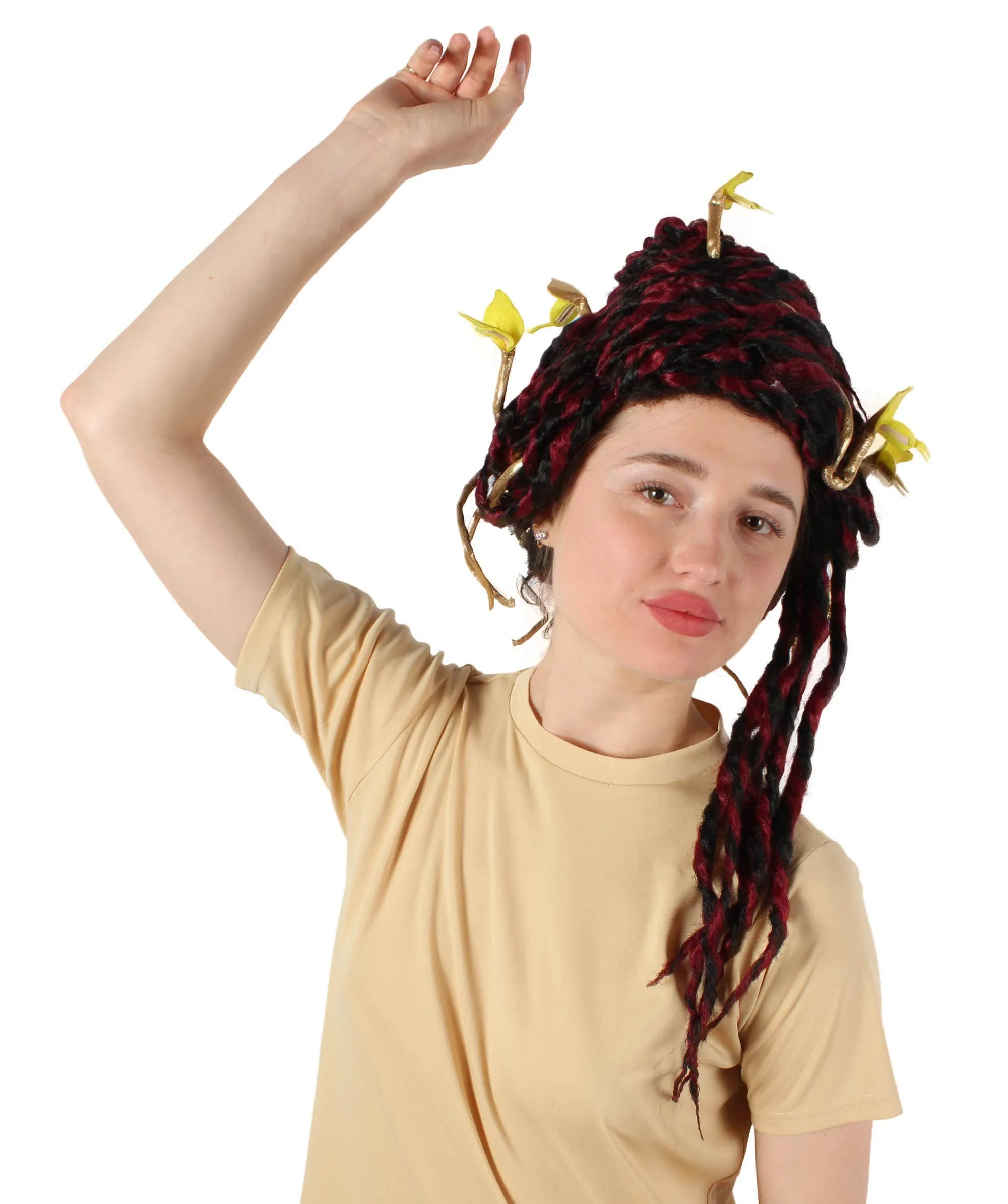 HPO Adult Unisex Greek Mythology Modern Medusa Snake Wig, Multiple Color Options