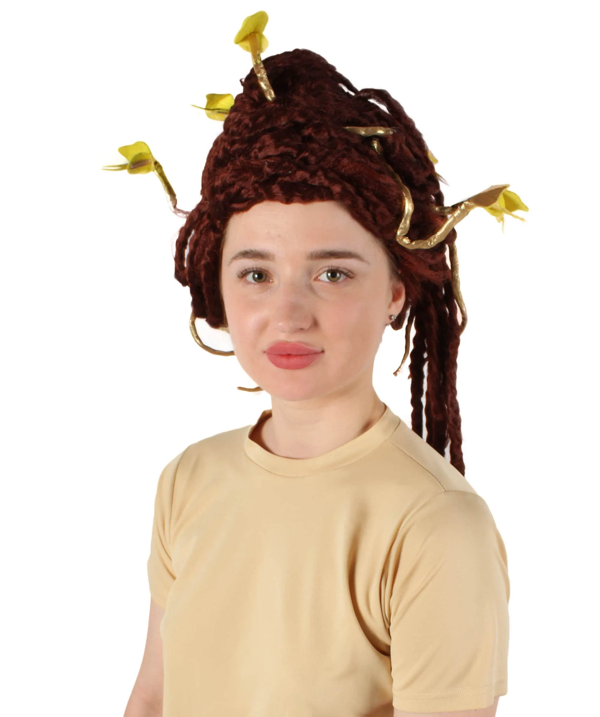 HPO Adult Unisex Greek Mythology Modern Medusa Snake Wig, Multiple Color Options