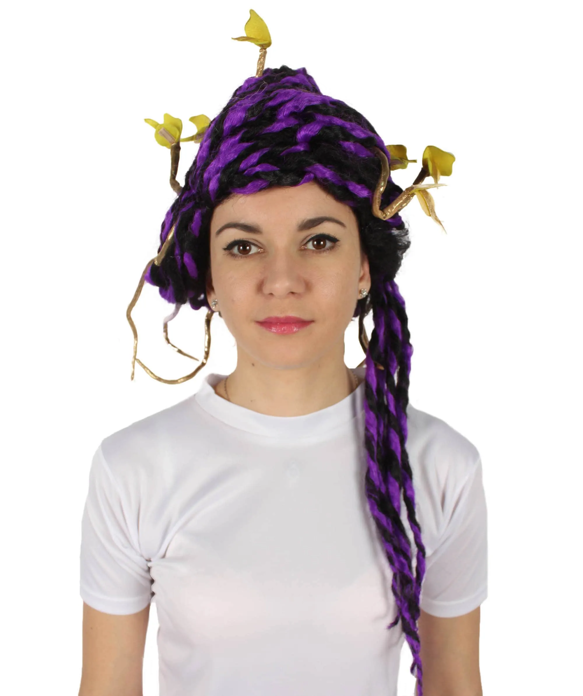 HPO Adult Unisex Greek Mythology Modern Medusa Snake Wig, Multiple Color Options