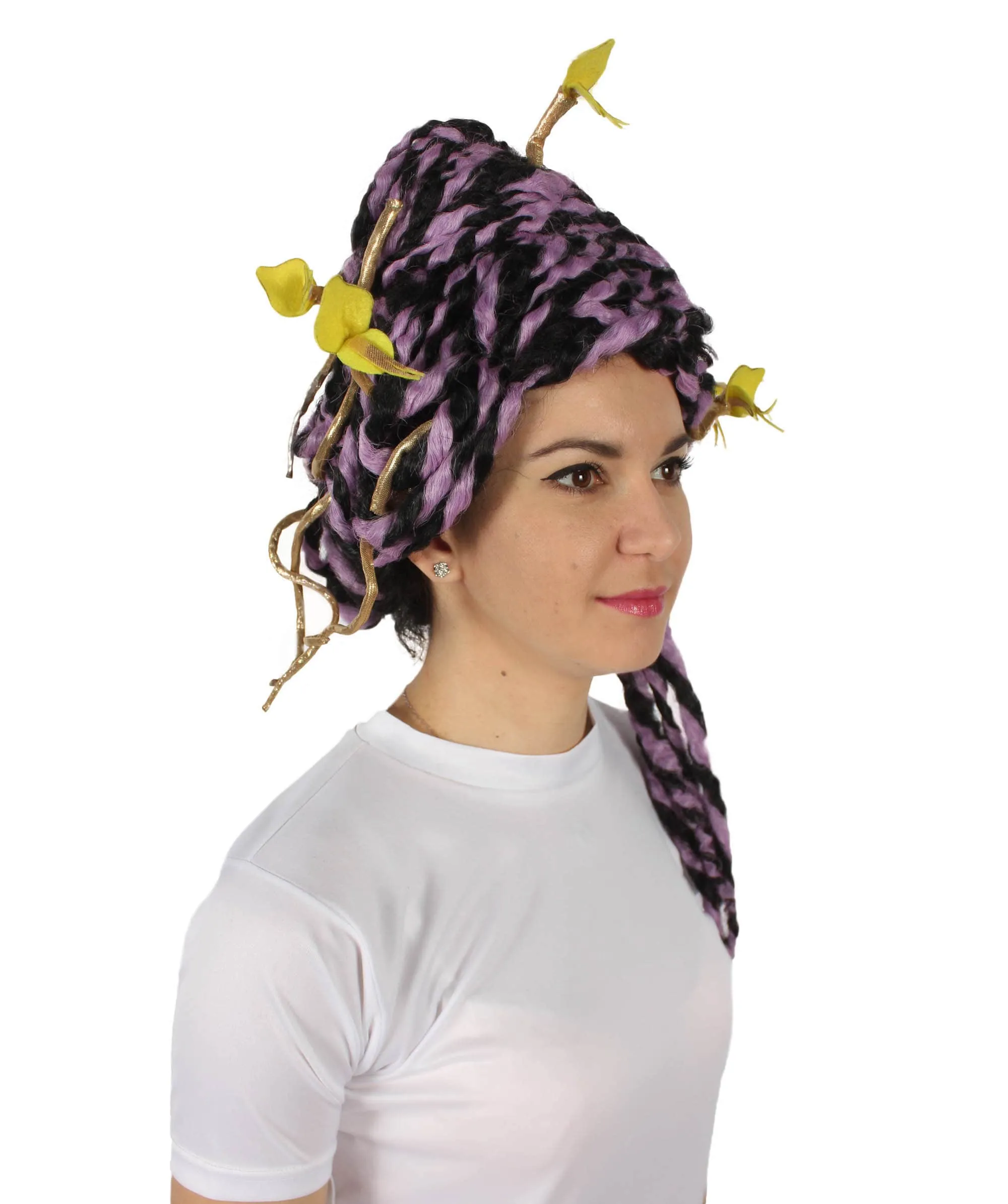 HPO Adult Unisex Greek Mythology Modern Medusa Snake Wig, Multiple Color Options