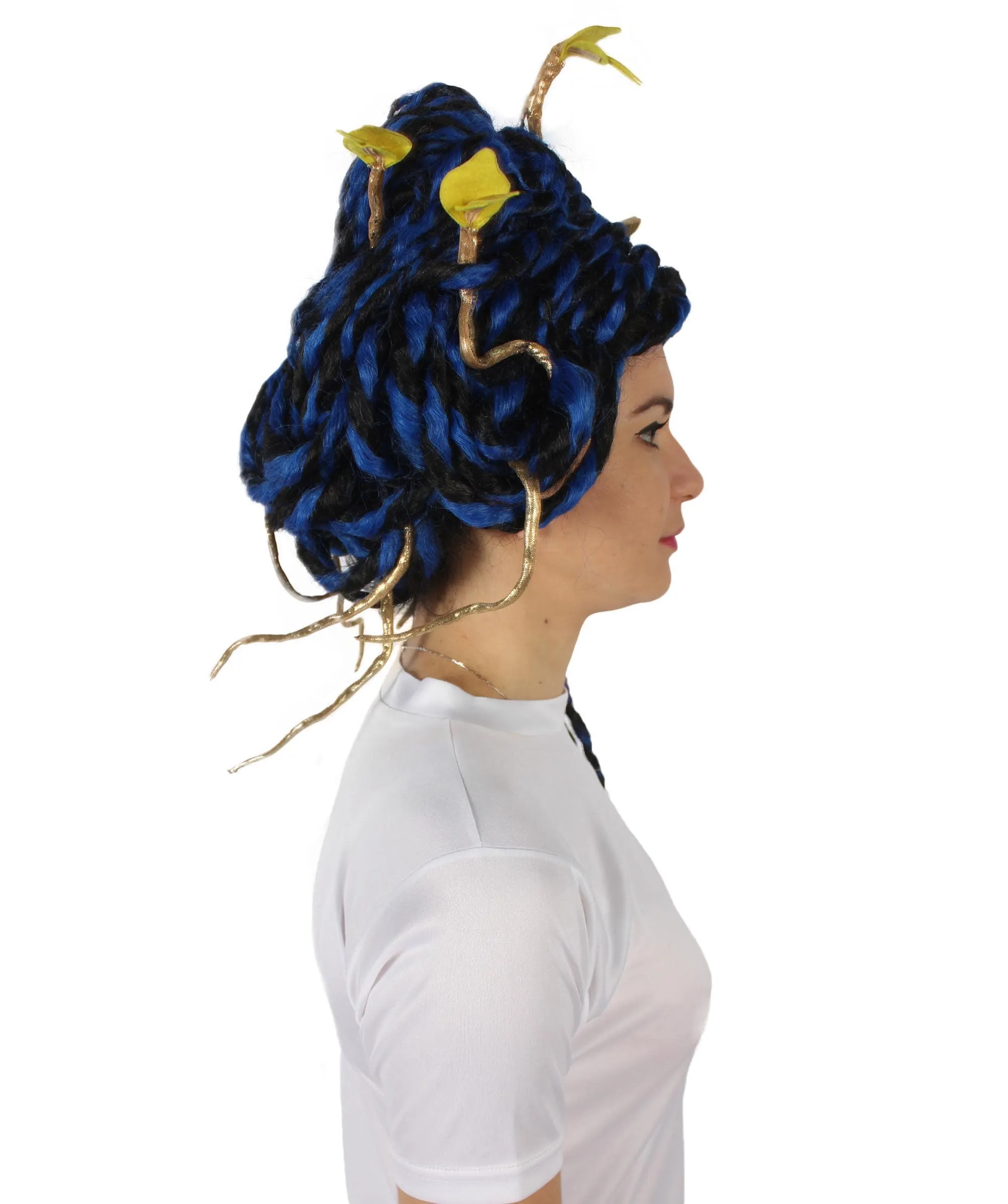 HPO Adult Unisex Greek Mythology Modern Medusa Snake Wig, Multiple Color Options