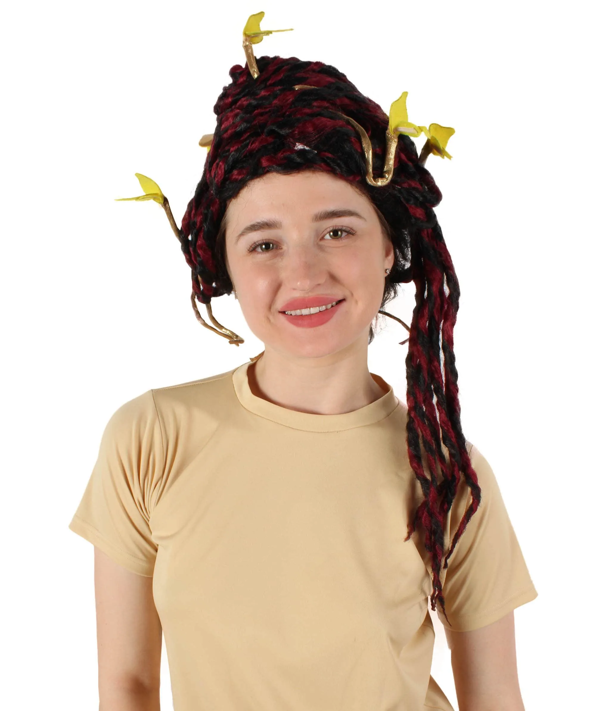 HPO Adult Unisex Greek Mythology Modern Medusa Snake Wig, Multiple Color Options