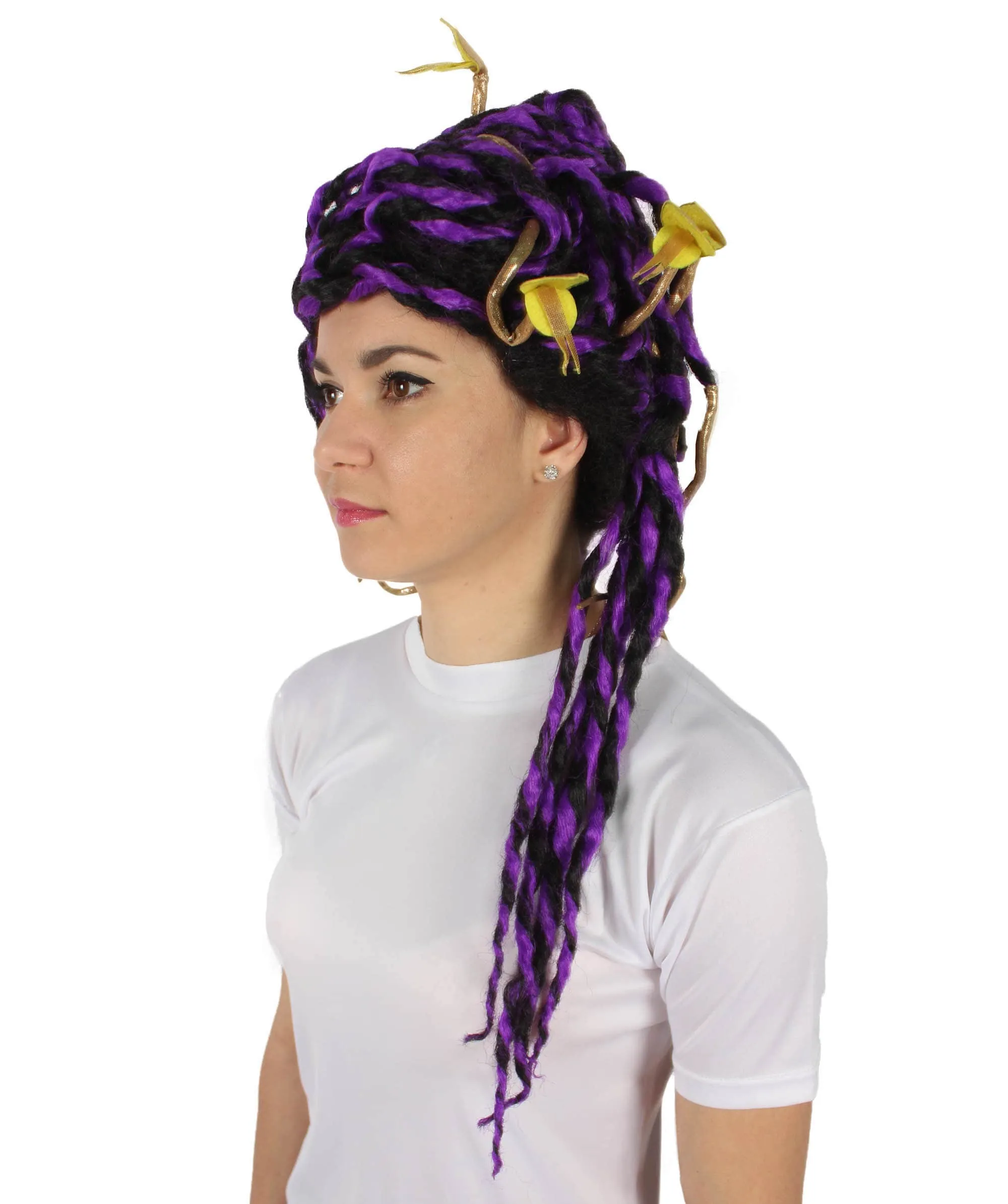 HPO Adult Unisex Greek Mythology Modern Medusa Snake Wig, Multiple Color Options