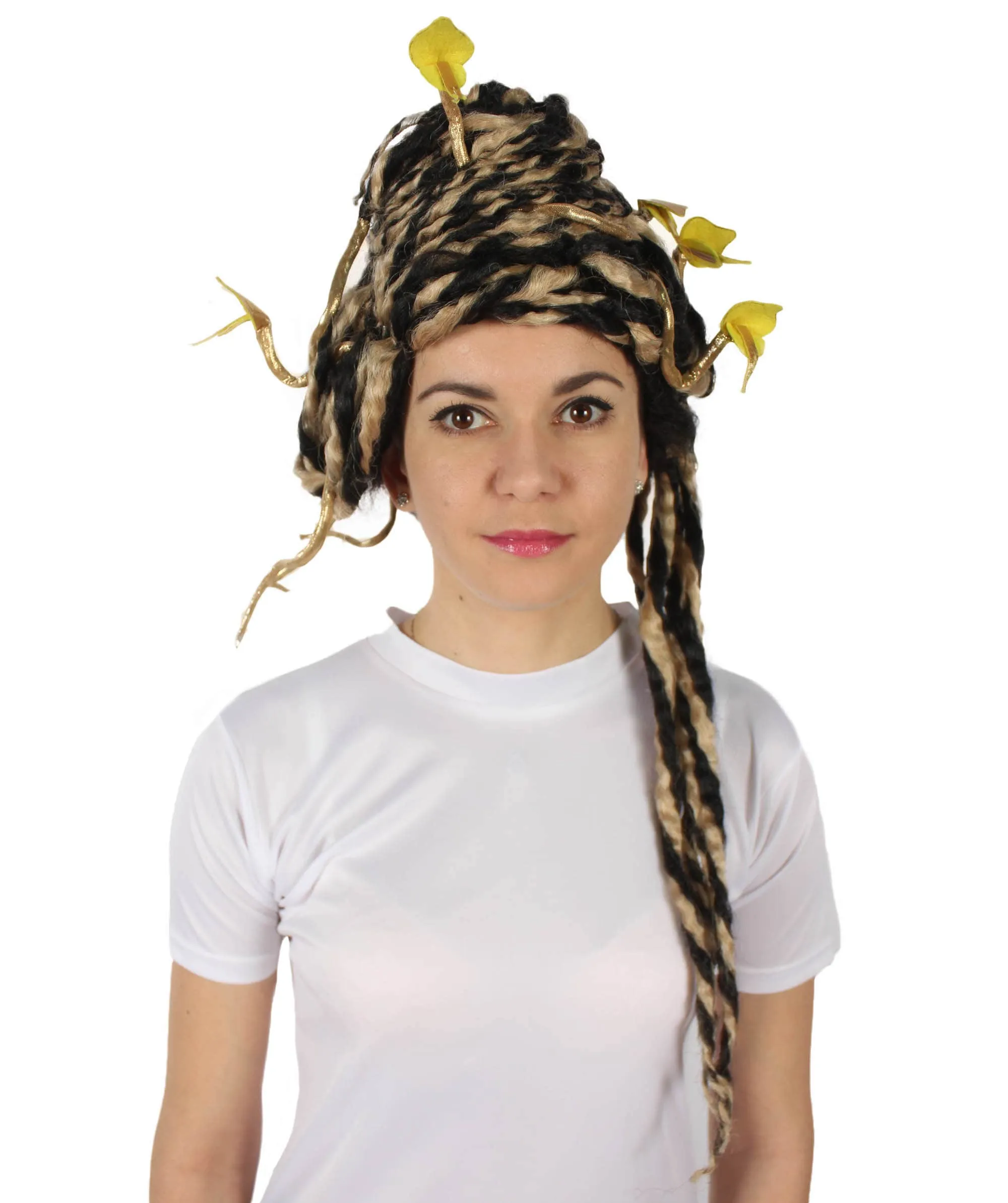 HPO Adult Unisex Greek Mythology Modern Medusa Snake Wig, Multiple Color Options