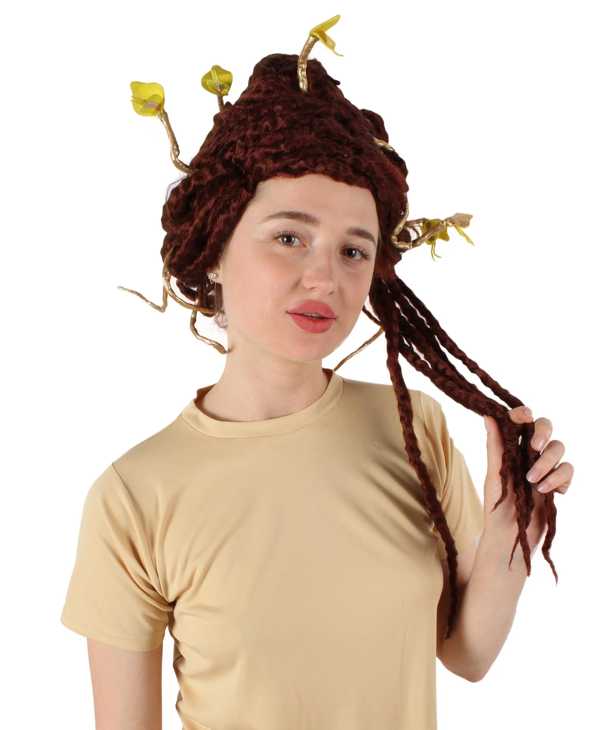 HPO Adult Unisex Greek Mythology Modern Medusa Snake Wig, Multiple Color Options