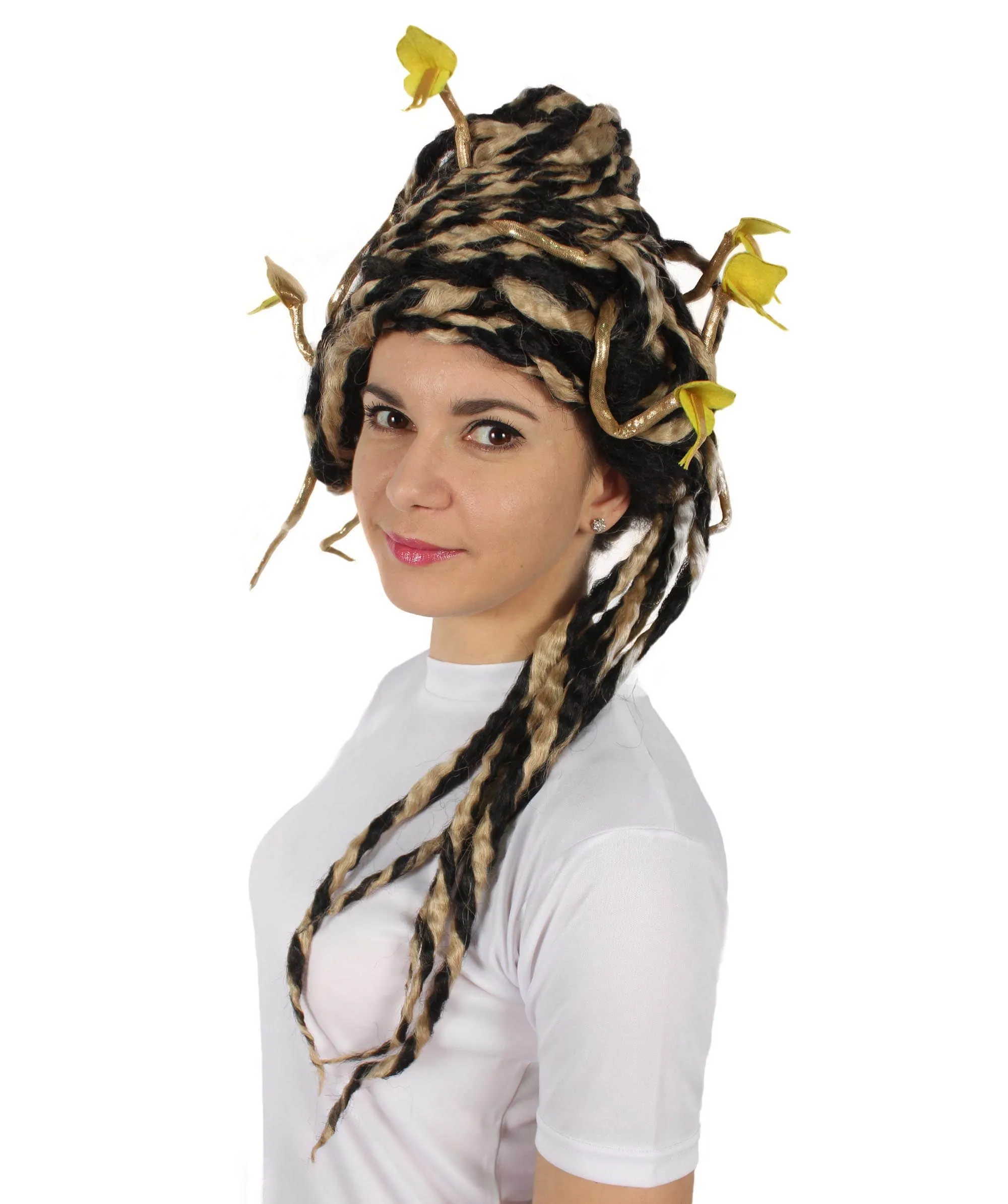 HPO Adult Unisex Greek Mythology Modern Medusa Snake Wig, Multiple Color Options