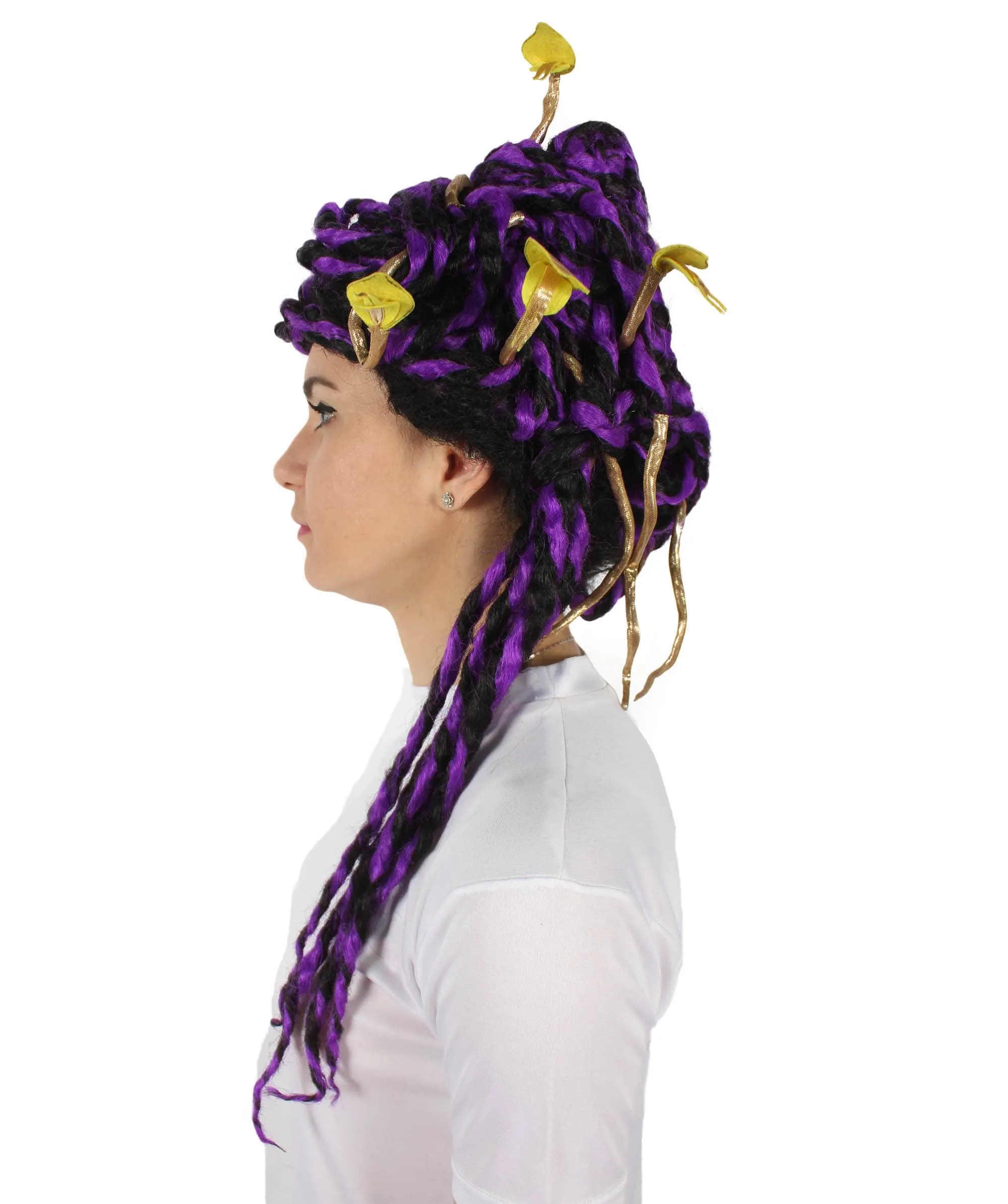 HPO Adult Unisex Greek Mythology Modern Medusa Snake Wig, Multiple Color Options
