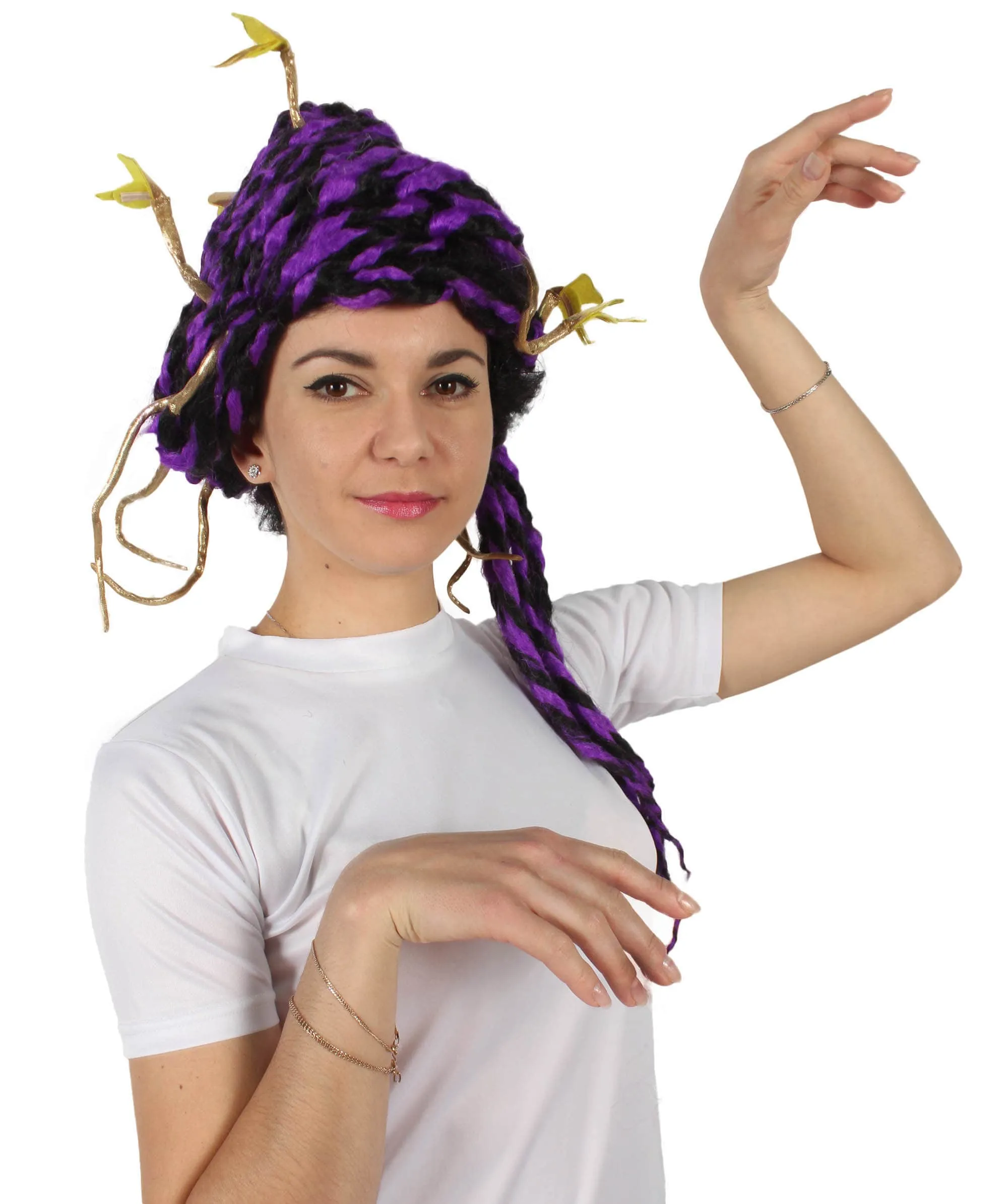 HPO Adult Unisex Greek Mythology Modern Medusa Snake Wig, Multiple Color Options