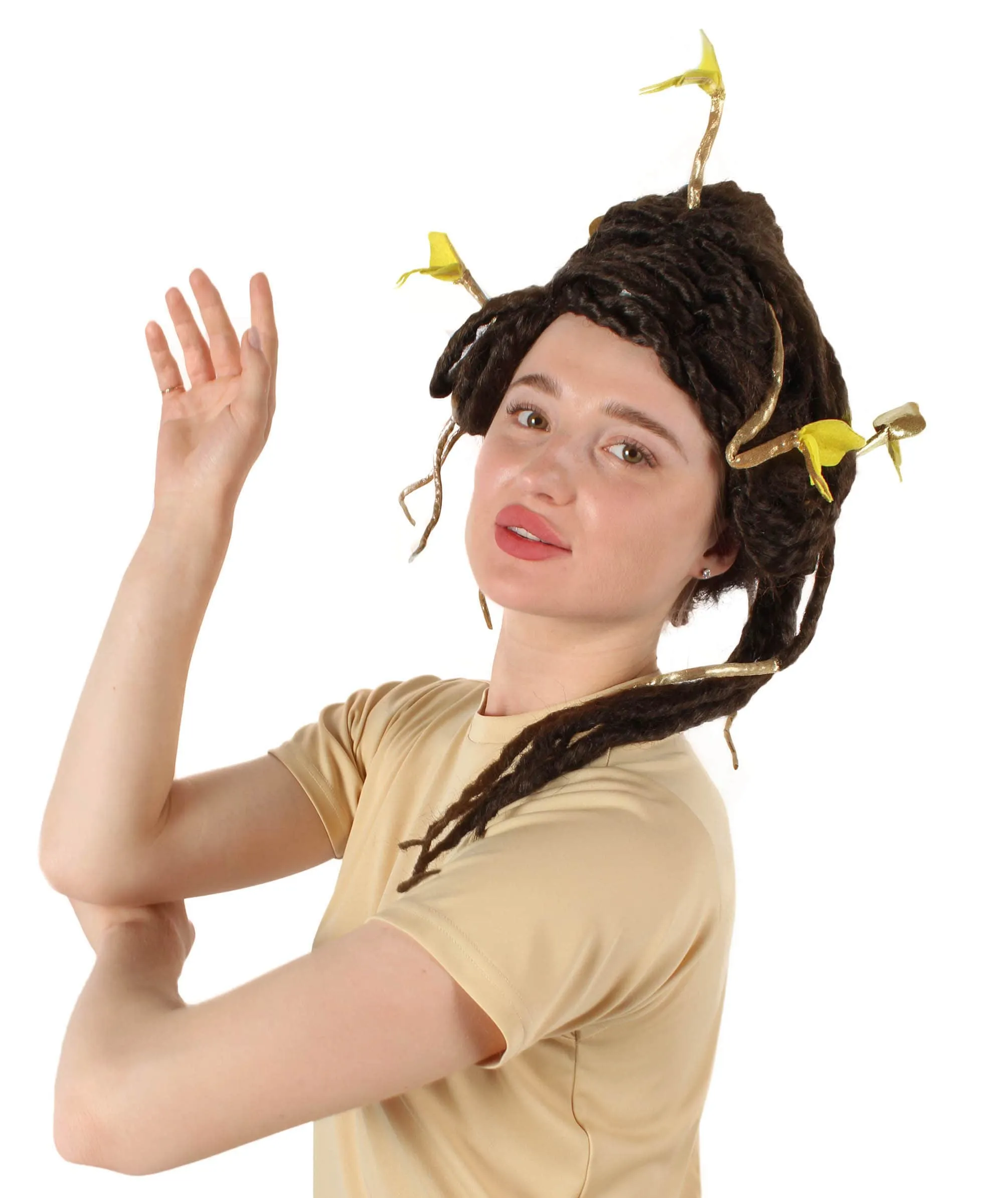 HPO Adult Unisex Greek Mythology Modern Medusa Snake Wig, Multiple Color Options