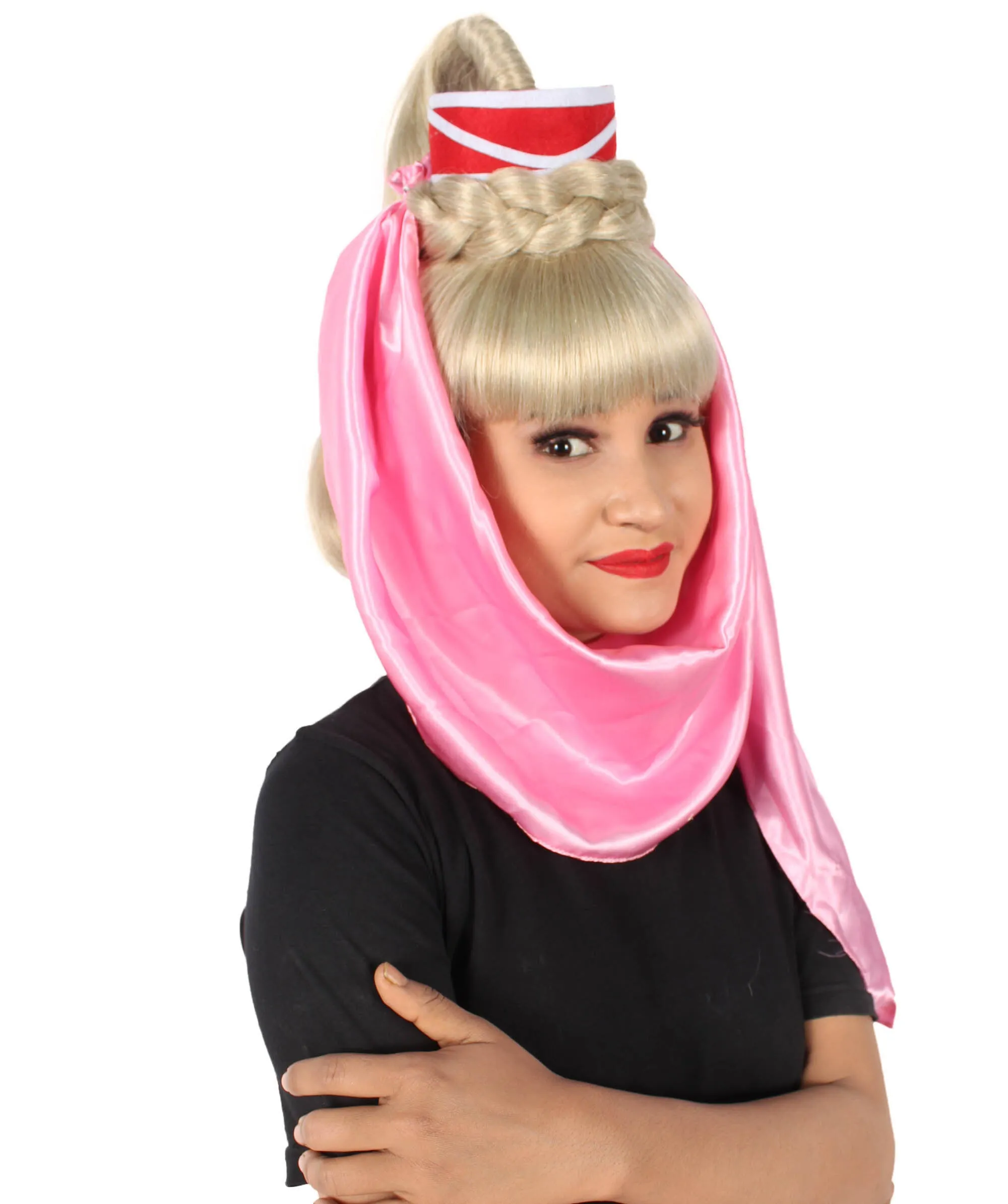 HPO Adult Women 60s American Sitcom Blond Genie Wig I Synthetic Soft Fiber Hair I Perfect for your next Halloween & Christmas Party Multiple Color Option