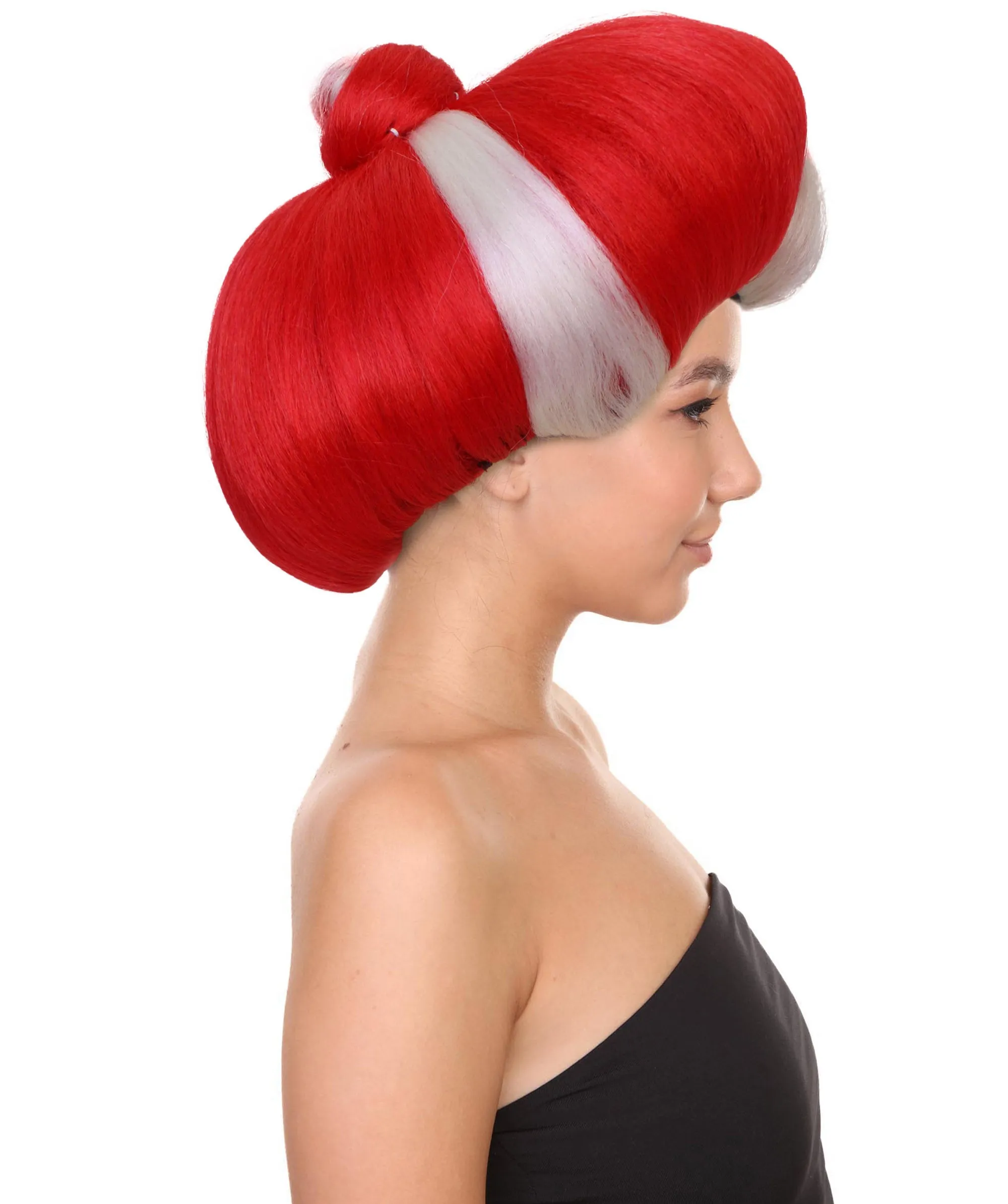 HPO Adult Women Evil Stepmother Heart-shaped Pompadour Multiple color options I Capless Cap Design for Comfort