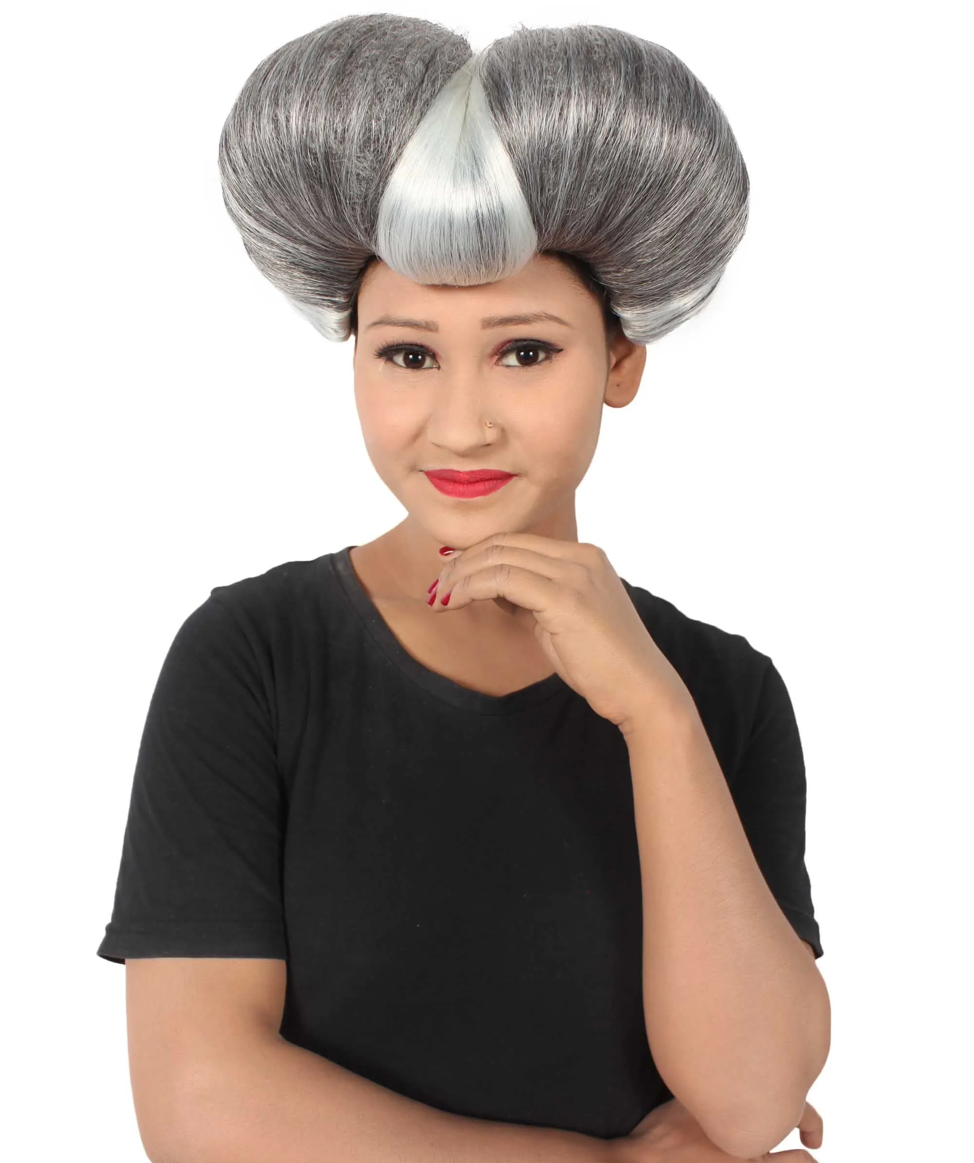 HPO Adult Women Evil Stepmother Heart-shaped Pompadour Multiple color options I Capless Cap Design for Comfort