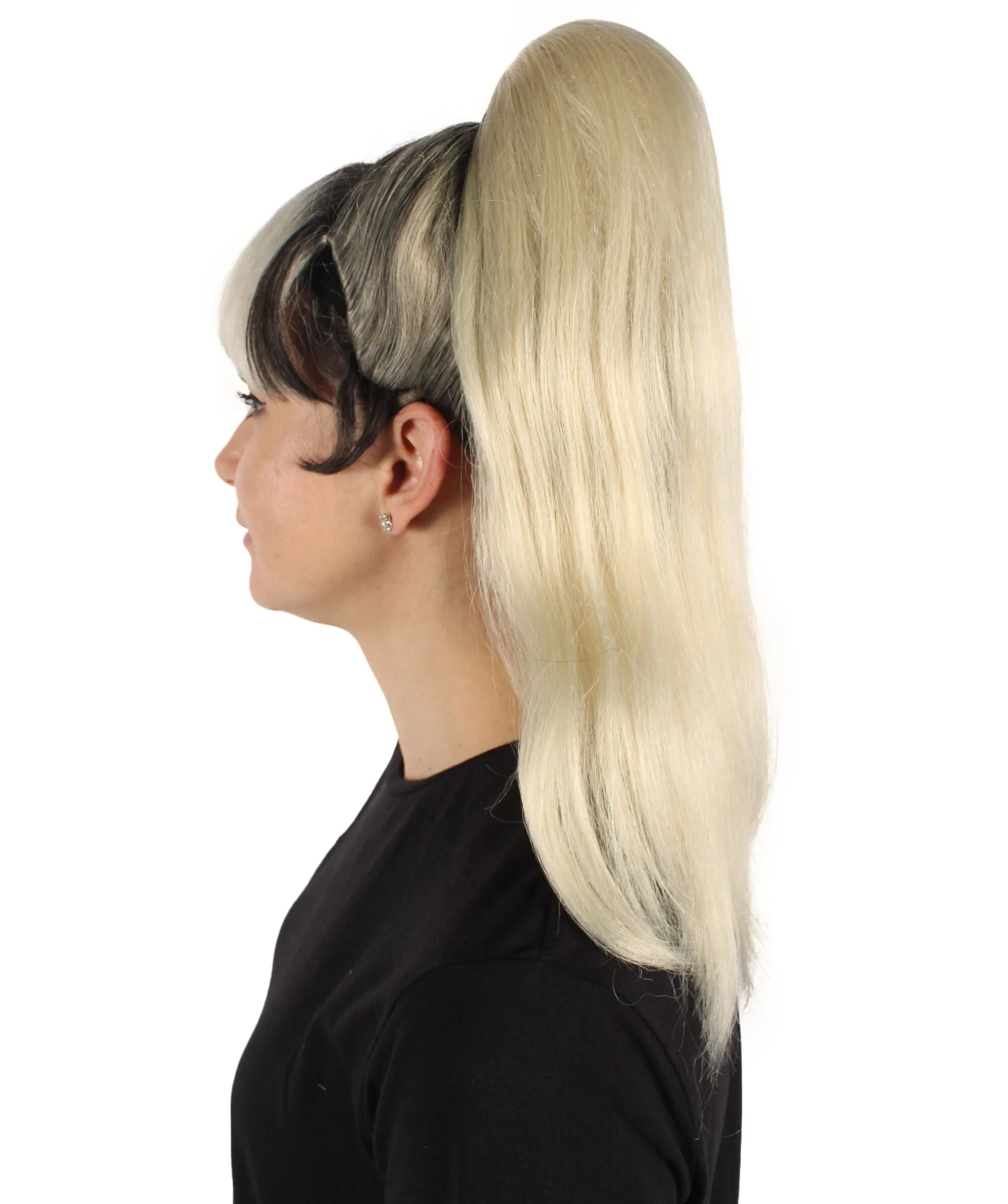HPO Adult Women's American Drag Queen Blonde Ponytail Wig I Perfect for Cosplay I Flame-retardant Synthetic Fiber