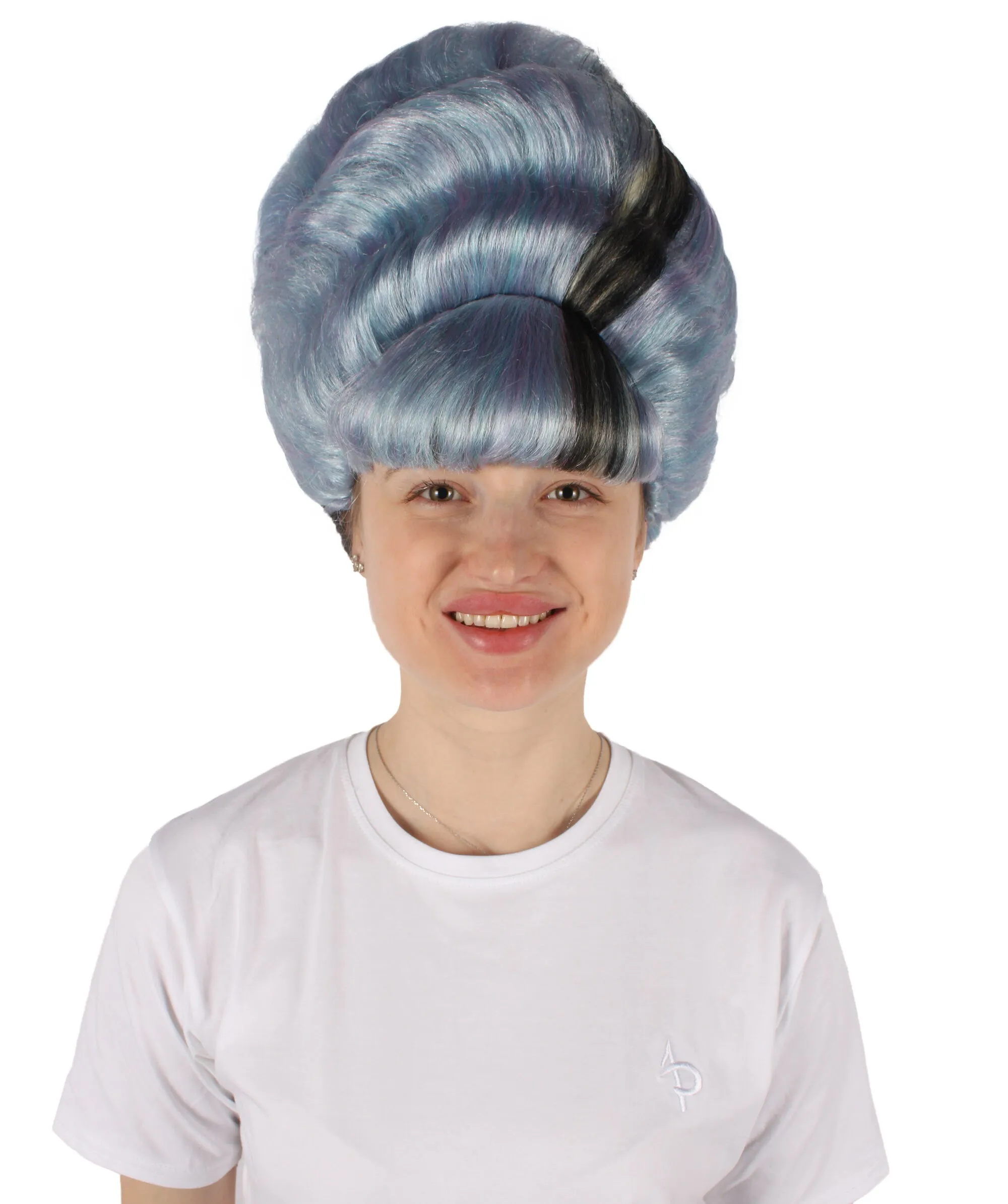 HPO Adult Women's French Blue Drag Wig I Perfect for Cosplay I Flame-retardant Synthetic Fiber