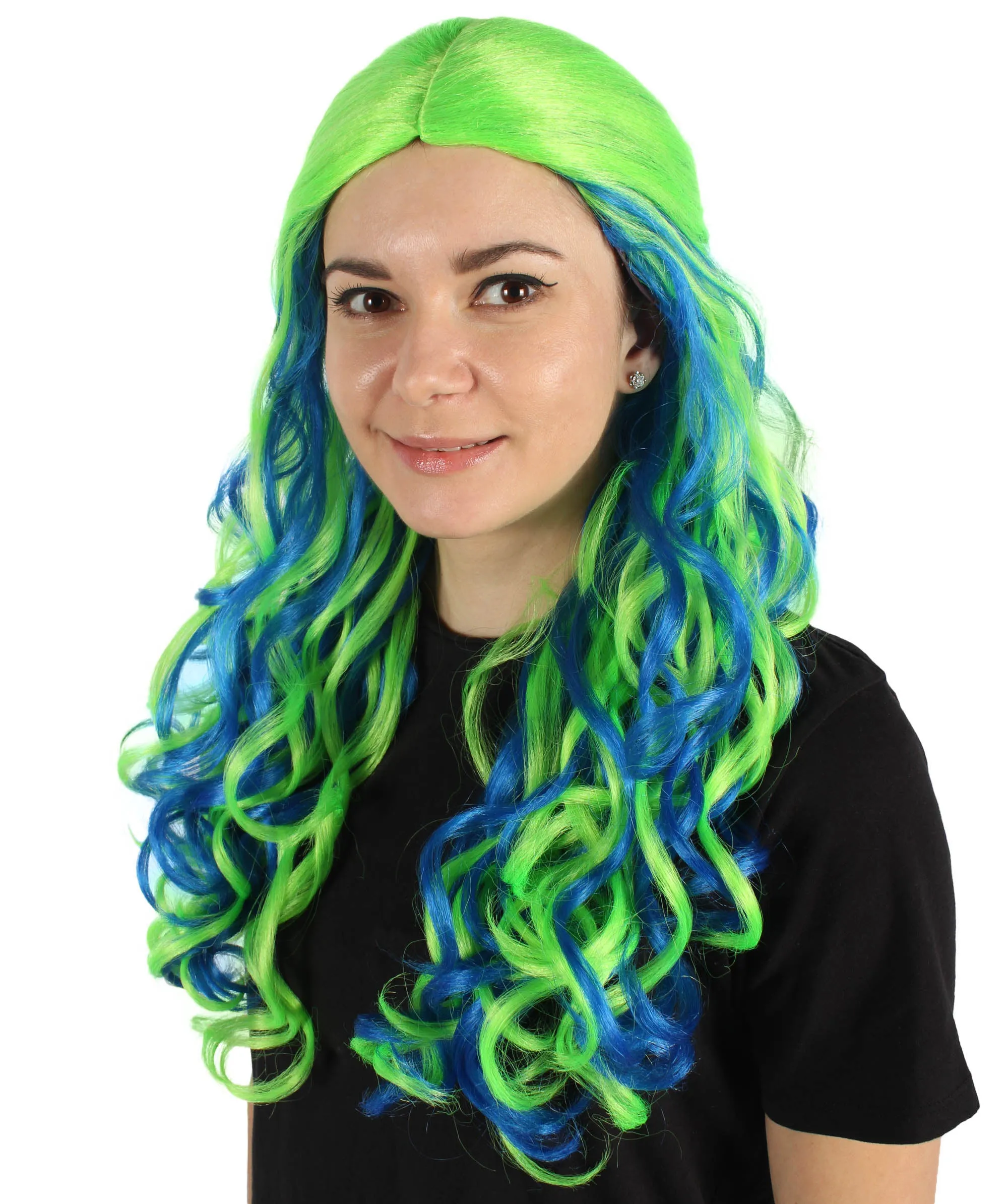 HPO Adult Women's Long Curly Colorful Cosplay Base Wig | Multiple Color Options