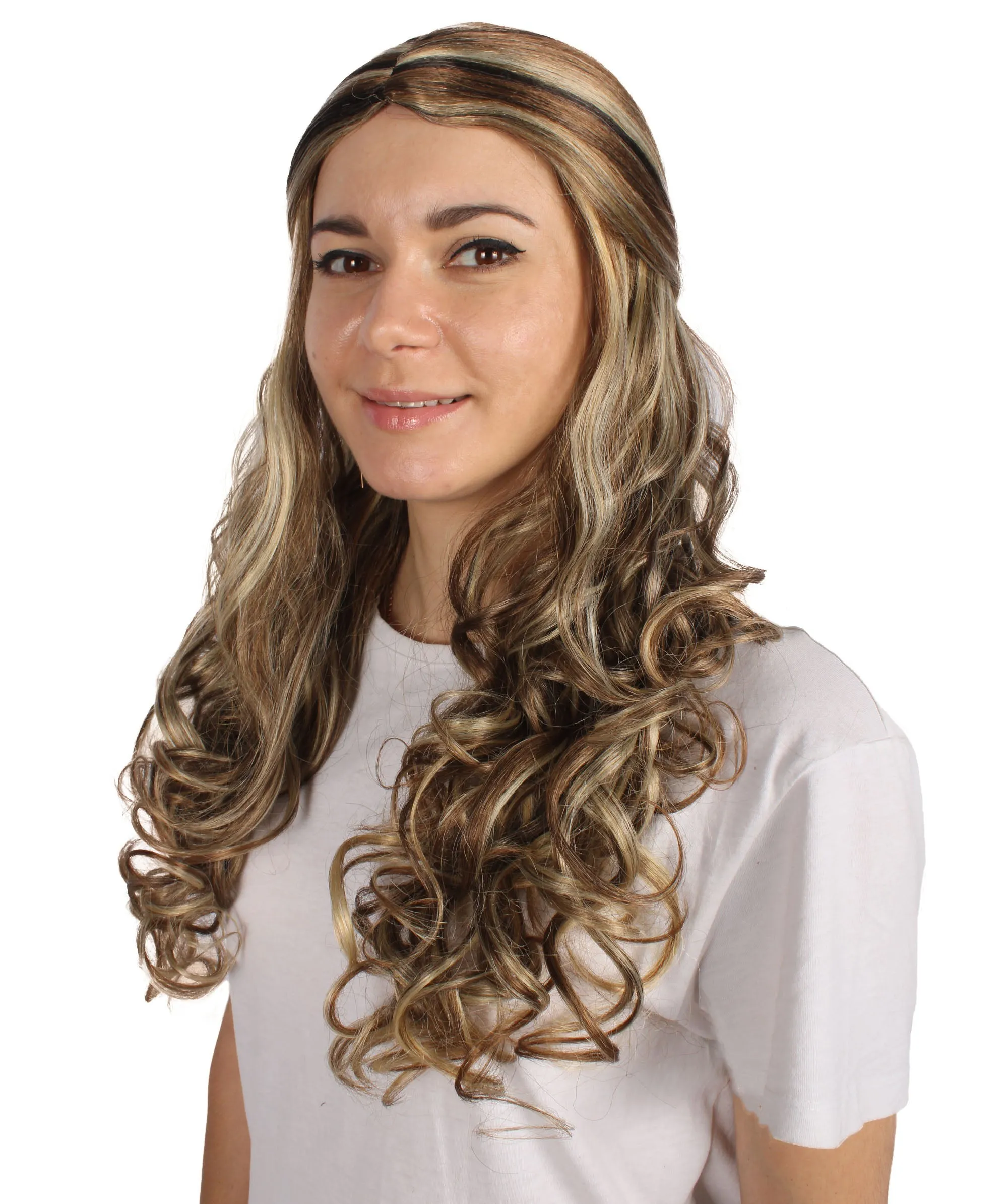 HPO Adult Women's Long Curly Colorful Cosplay Base Wig | Multiple Color Options