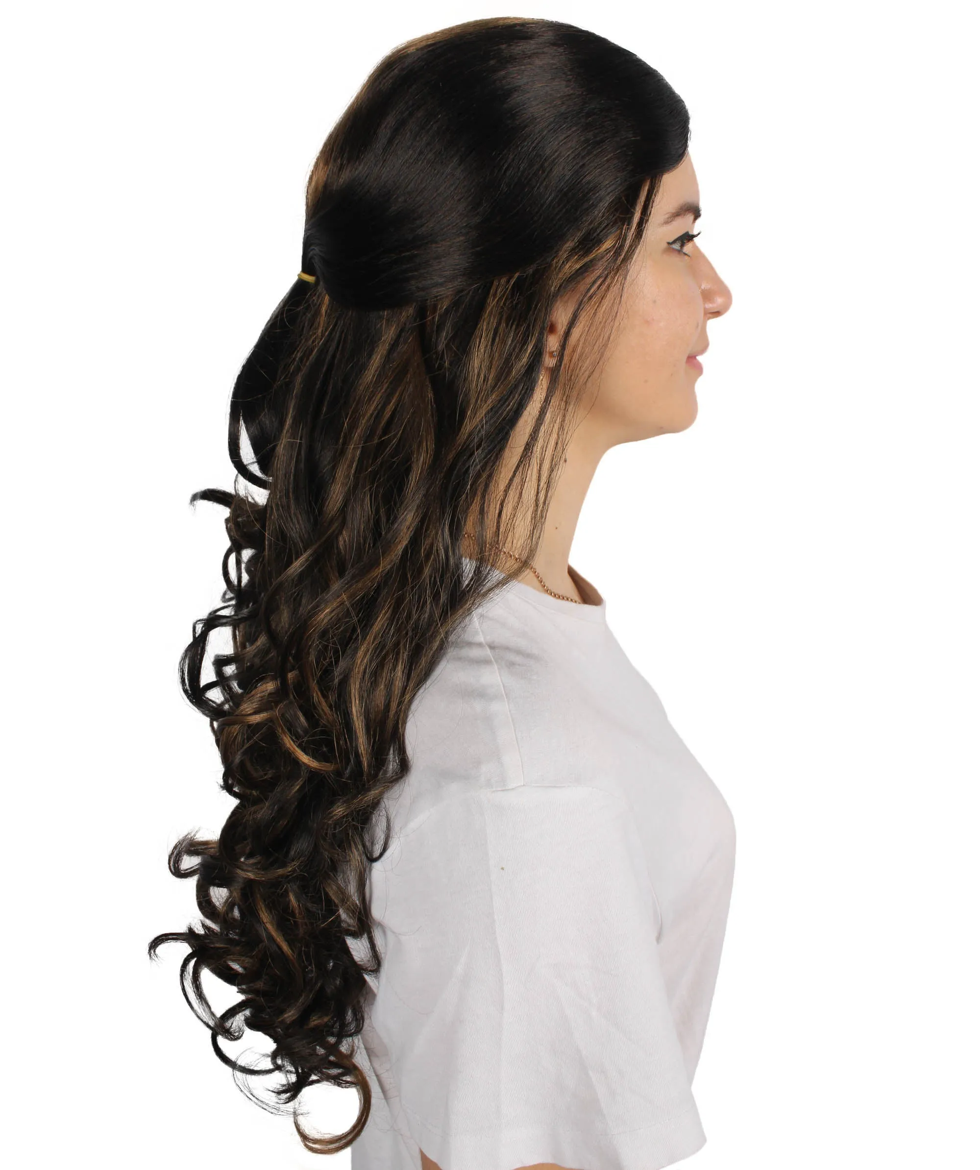 HPO Adult Women's Long Curly Colorful Cosplay Base Wig | Multiple Color Options