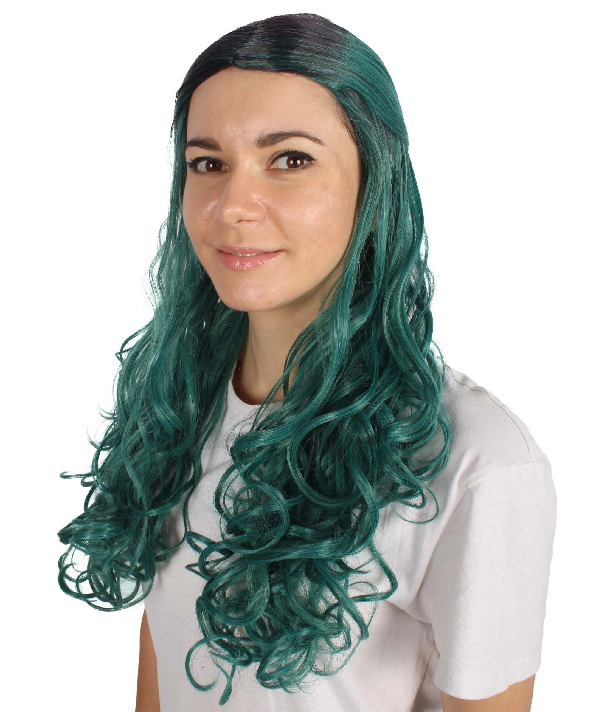 HPO Adult Women's Long Curly Colorful Cosplay Base Wig | Multiple Color Options