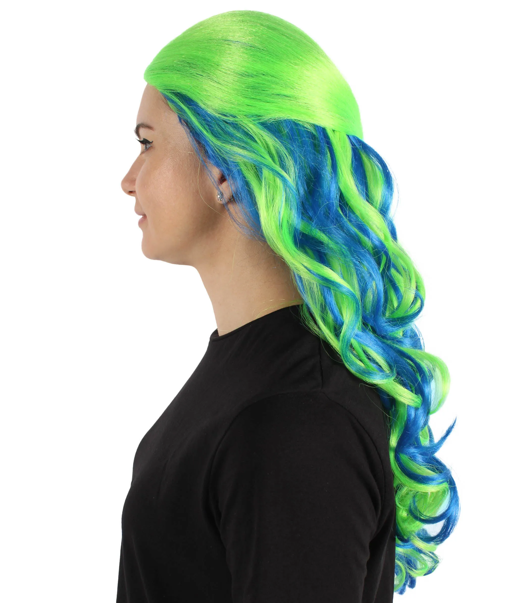 HPO Adult Women's Long Curly Colorful Cosplay Base Wig | Multiple Color Options