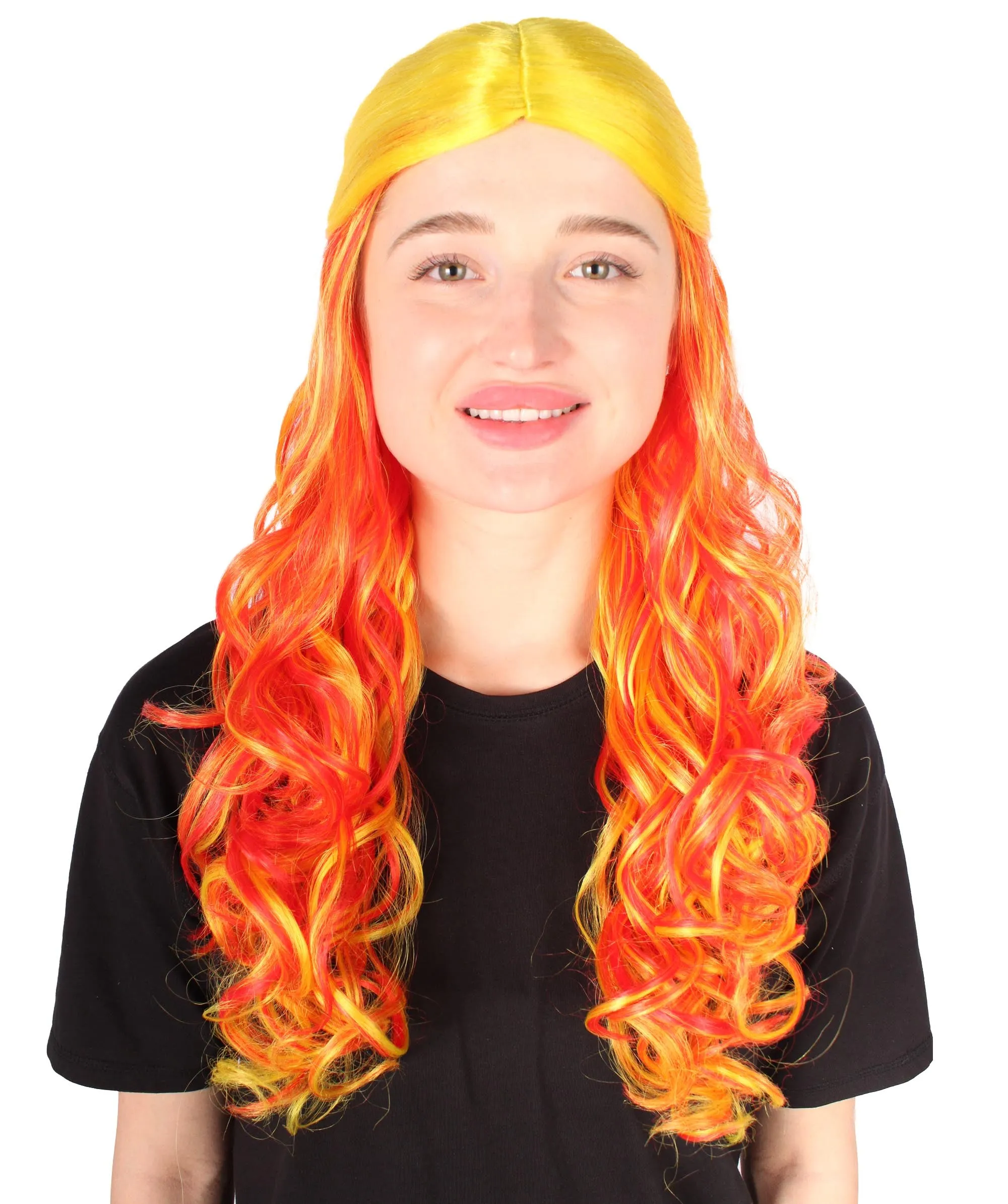 HPO Adult Women's Long Curly Colorful Cosplay Base Wig | Multiple Color Options