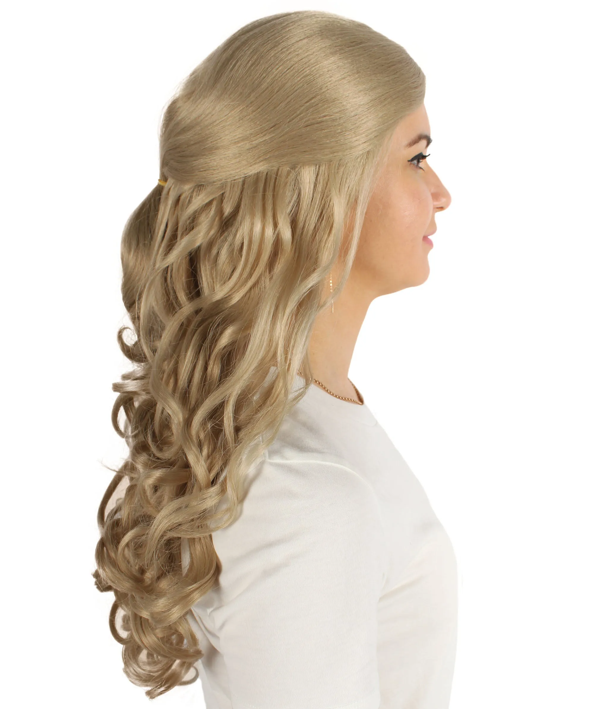 HPO Adult Women's Long Curly Colorful Cosplay Base Wig | Multiple Color Options