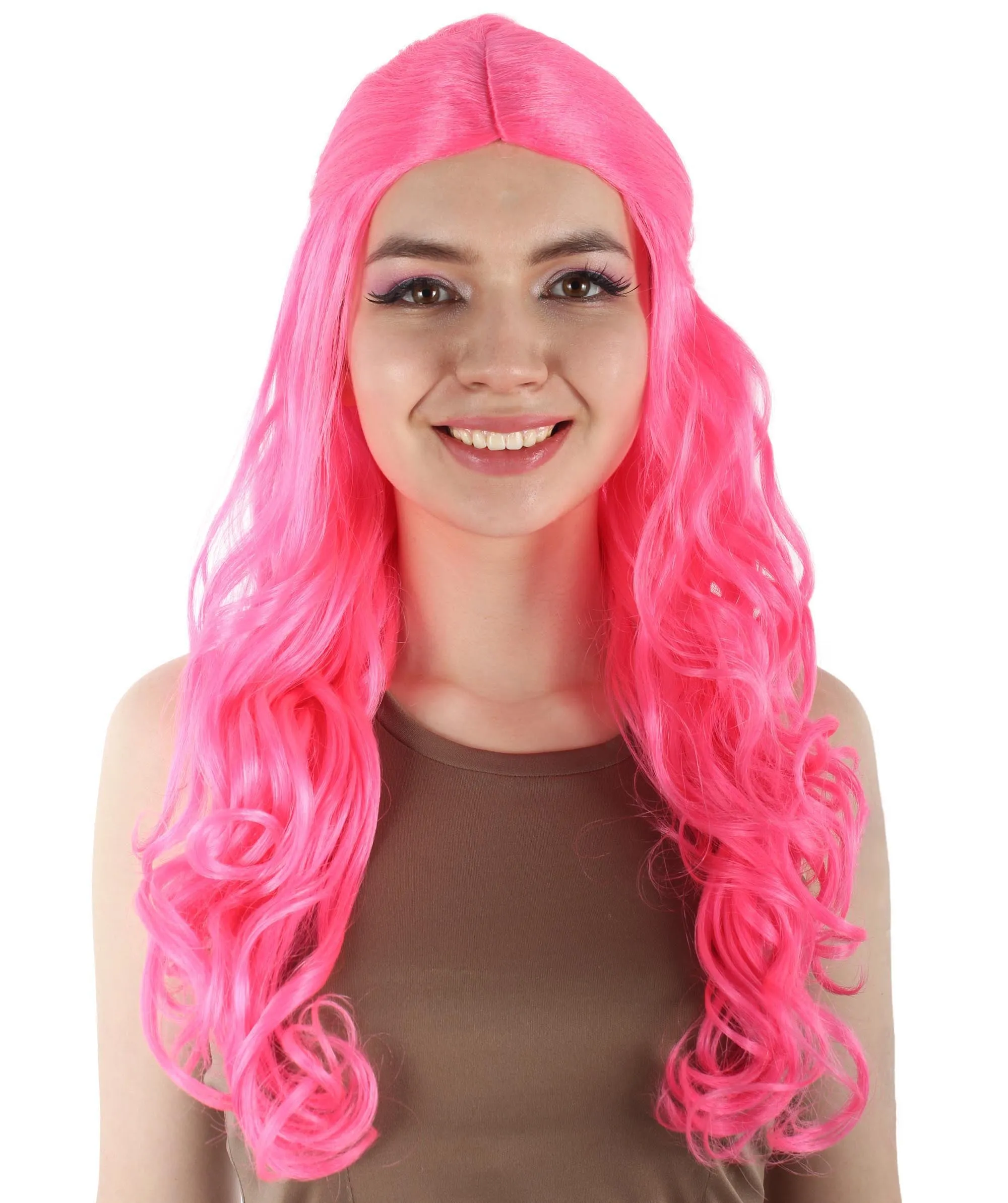 HPO Adult Women's Long Curly Colorful Cosplay Base Wig | Multiple Color Options