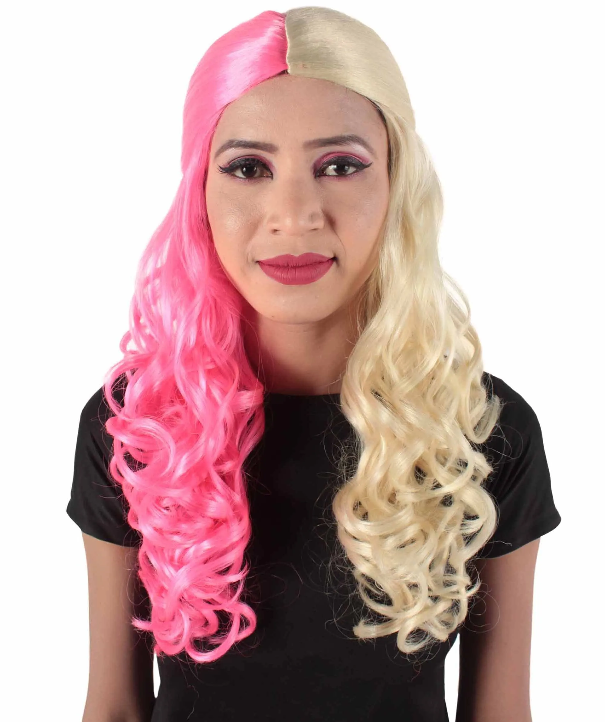 HPO Adult Women's Long Curly Colorful Cosplay Base Wig | Multiple Color Options