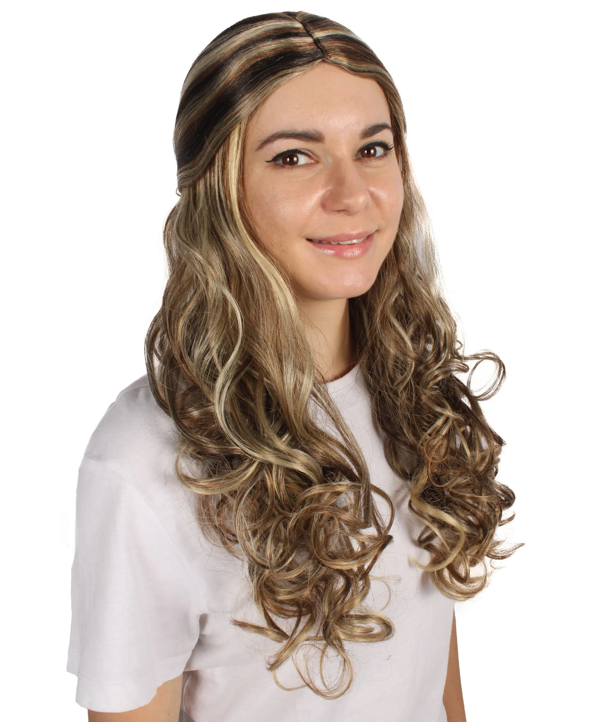HPO Adult Women's Long Curly Colorful Cosplay Base Wig | Multiple Color Options