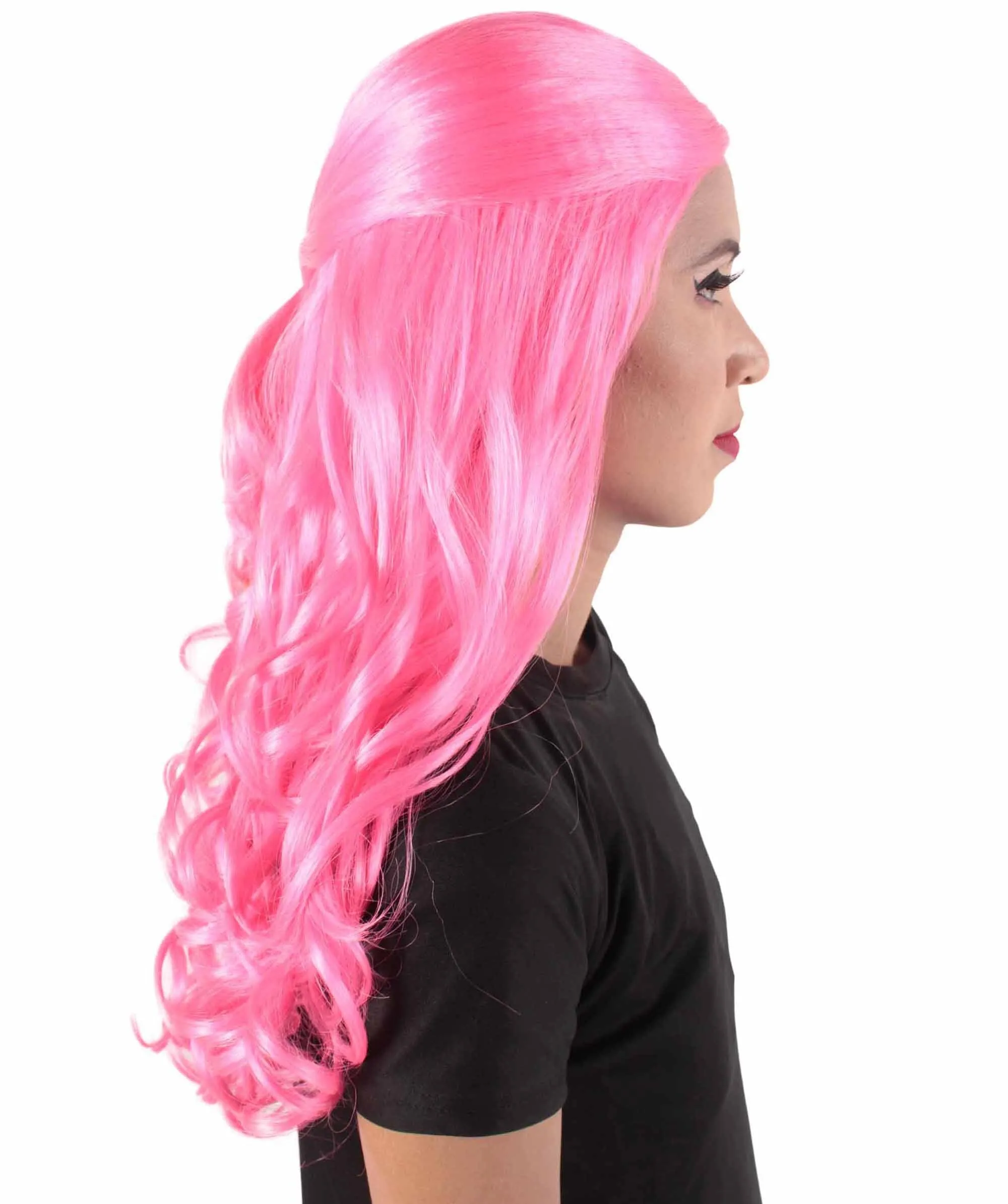HPO Adult Women's Long Curly Colorful Cosplay Base Wig | Multiple Color Options