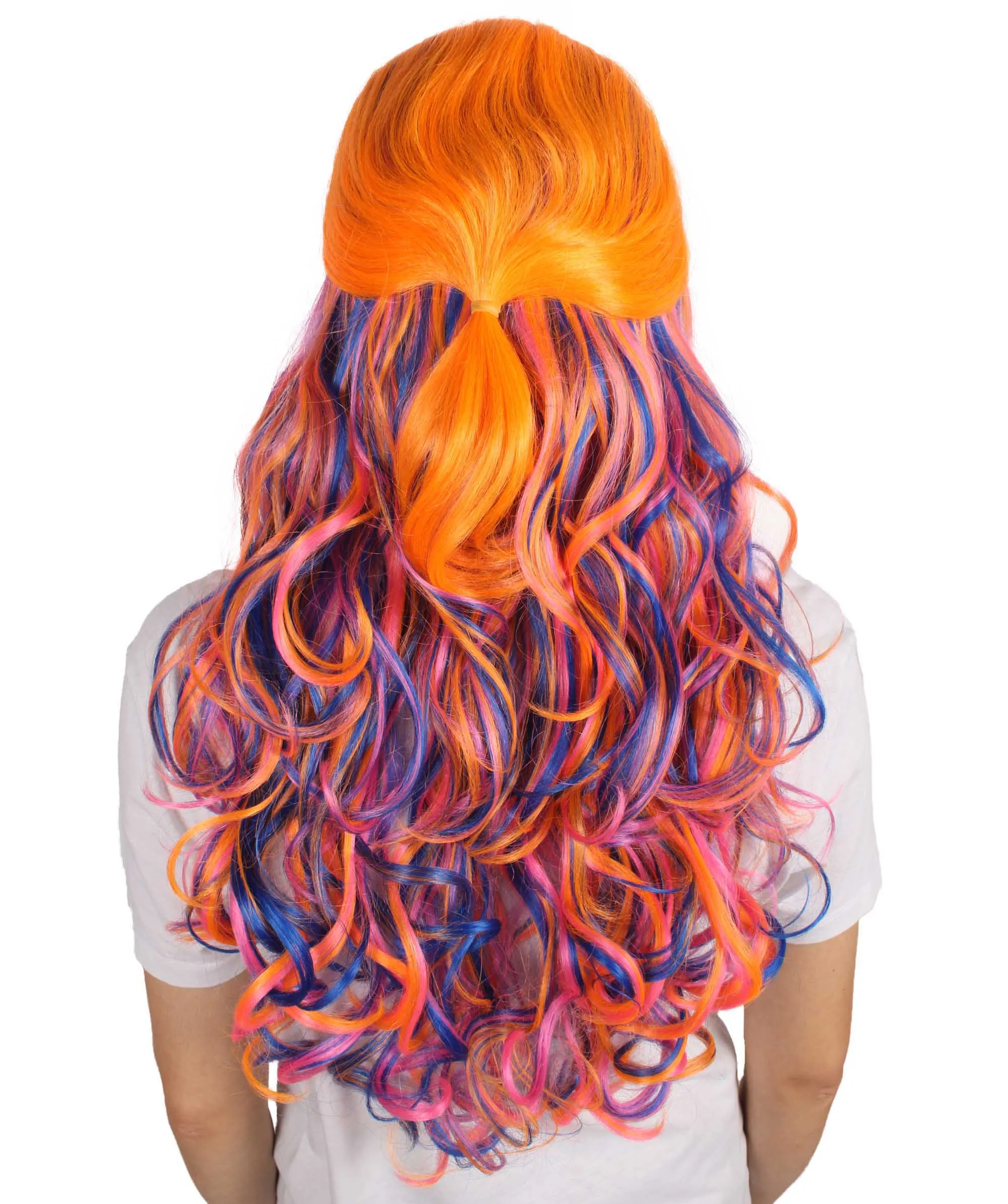 HPO Adult Women's Long Curly Colorful Cosplay Base Wig | Multiple Color Options