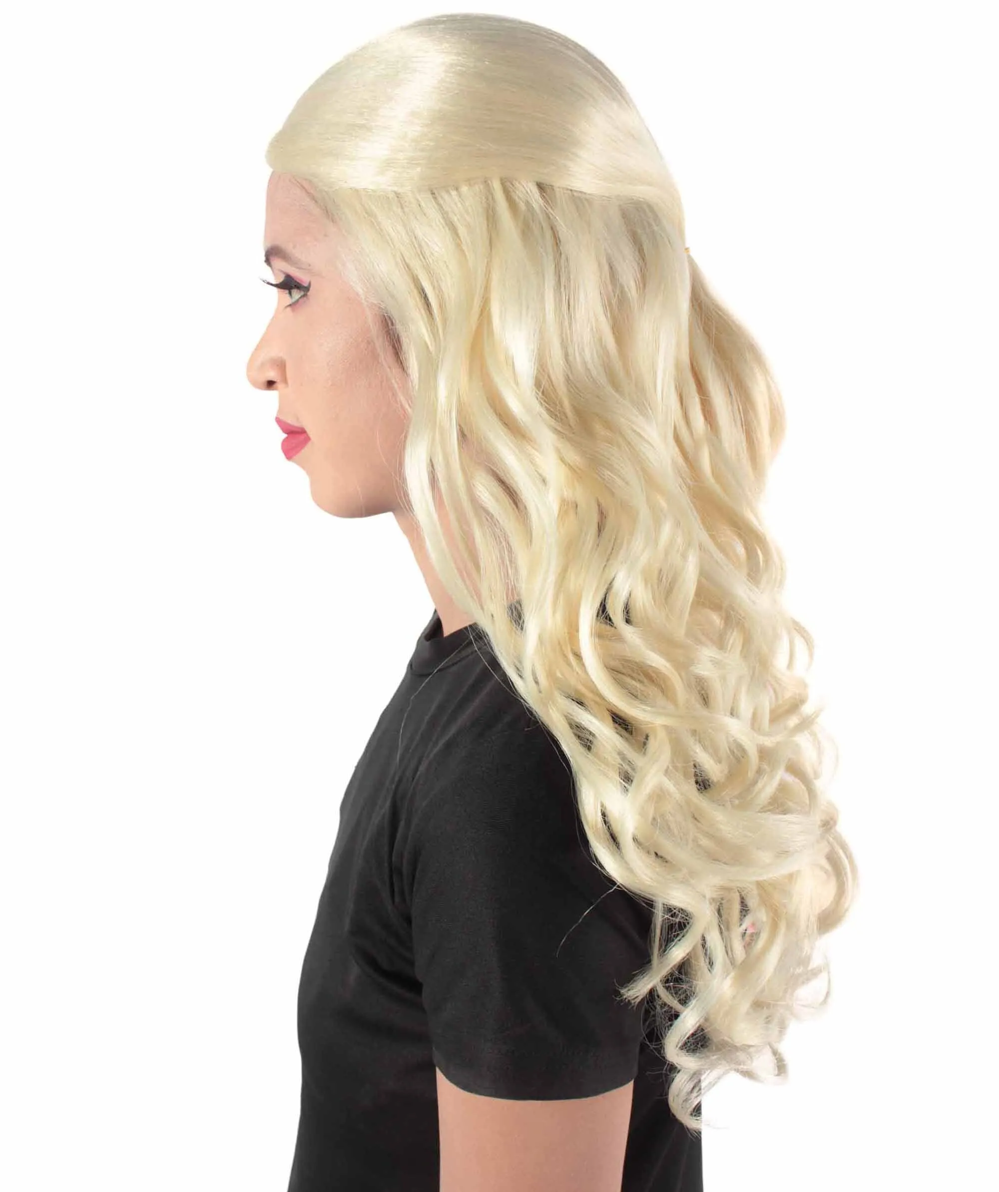 HPO Adult Women's Long Curly Colorful Cosplay Base Wig | Multiple Color Options