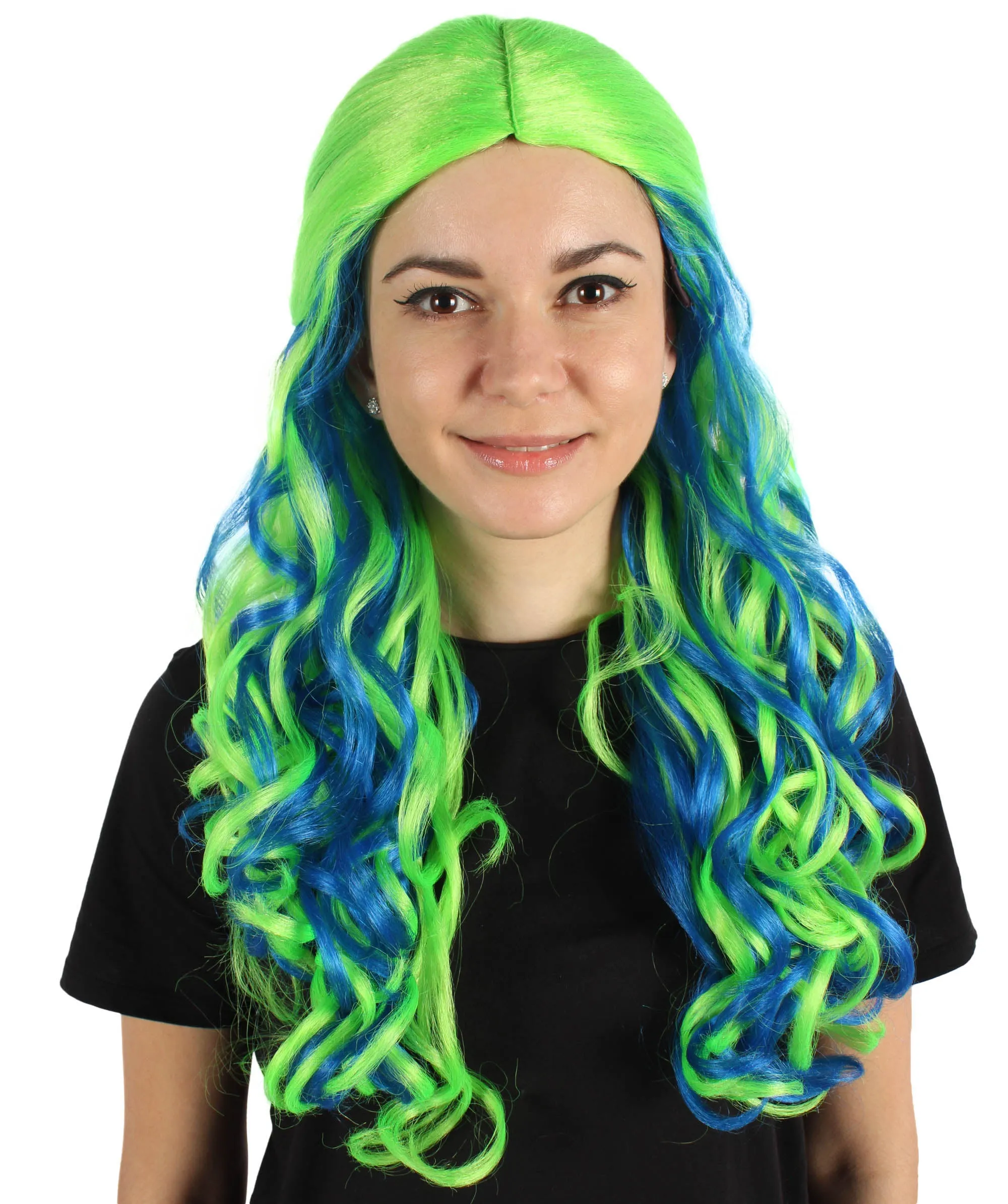 HPO Adult Women's Long Curly Colorful Cosplay Base Wig | Multiple Color Options