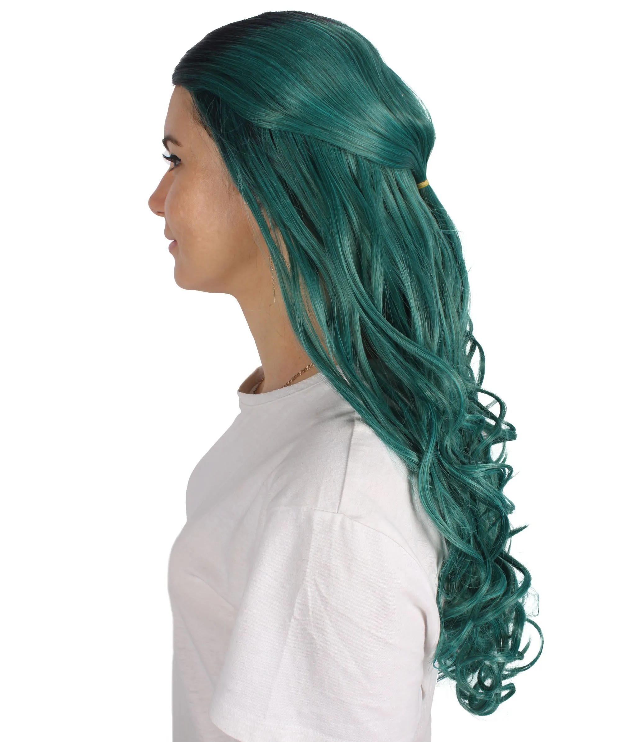 HPO Adult Women's Long Curly Colorful Cosplay Base Wig | Multiple Color Options