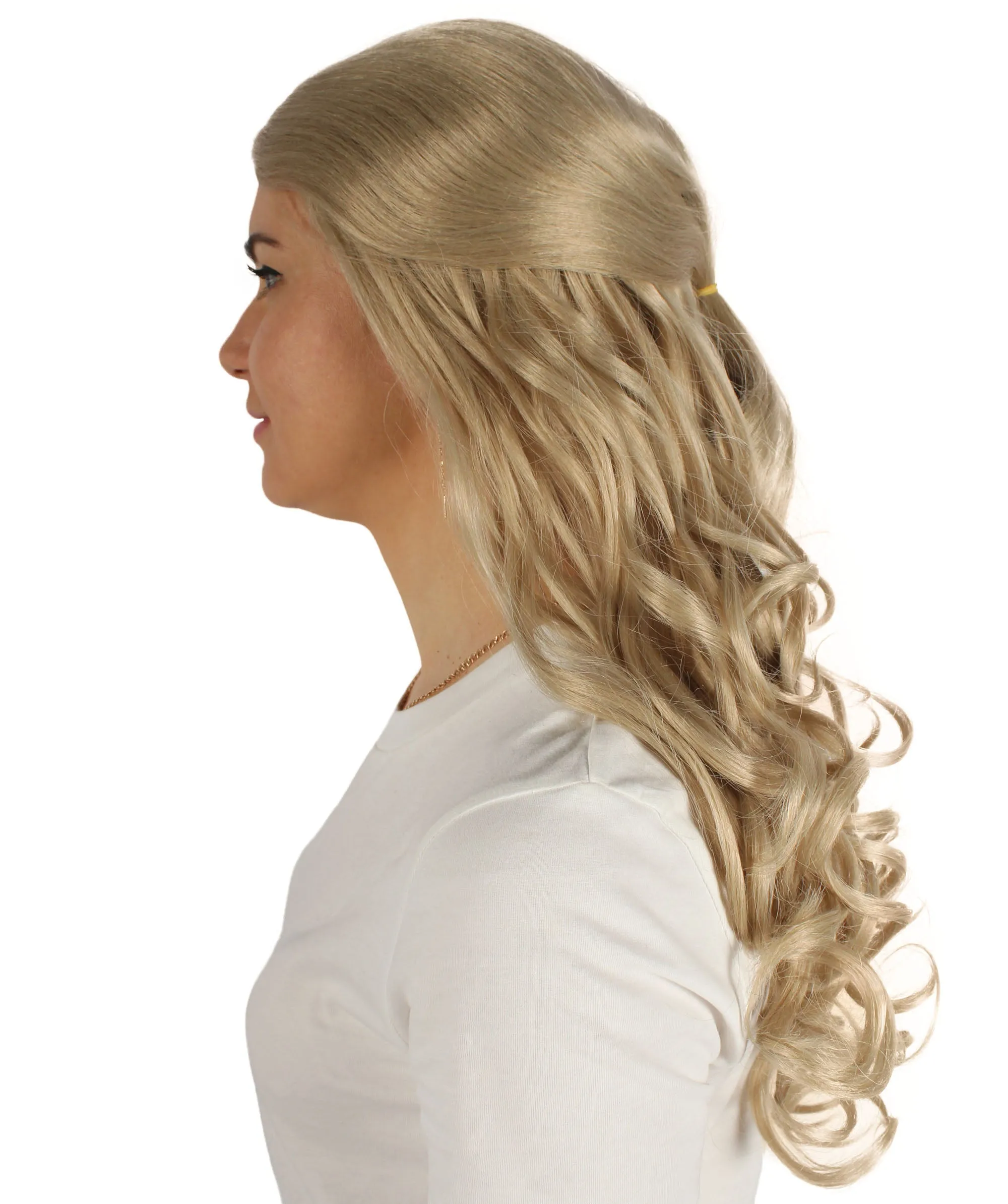 HPO Adult Women's Long Curly Colorful Cosplay Base Wig | Multiple Color Options
