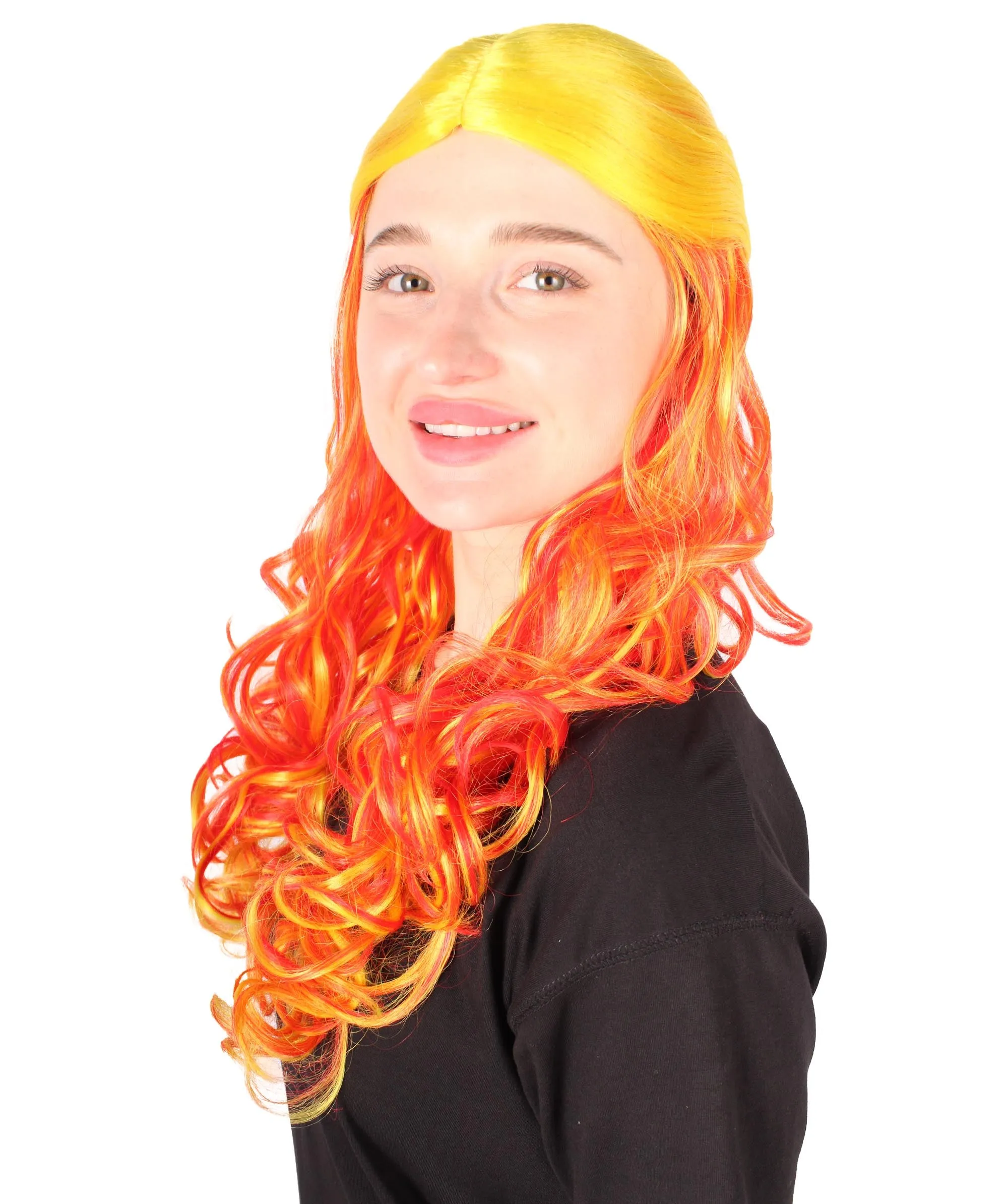HPO Adult Women's Long Curly Colorful Cosplay Base Wig | Multiple Color Options