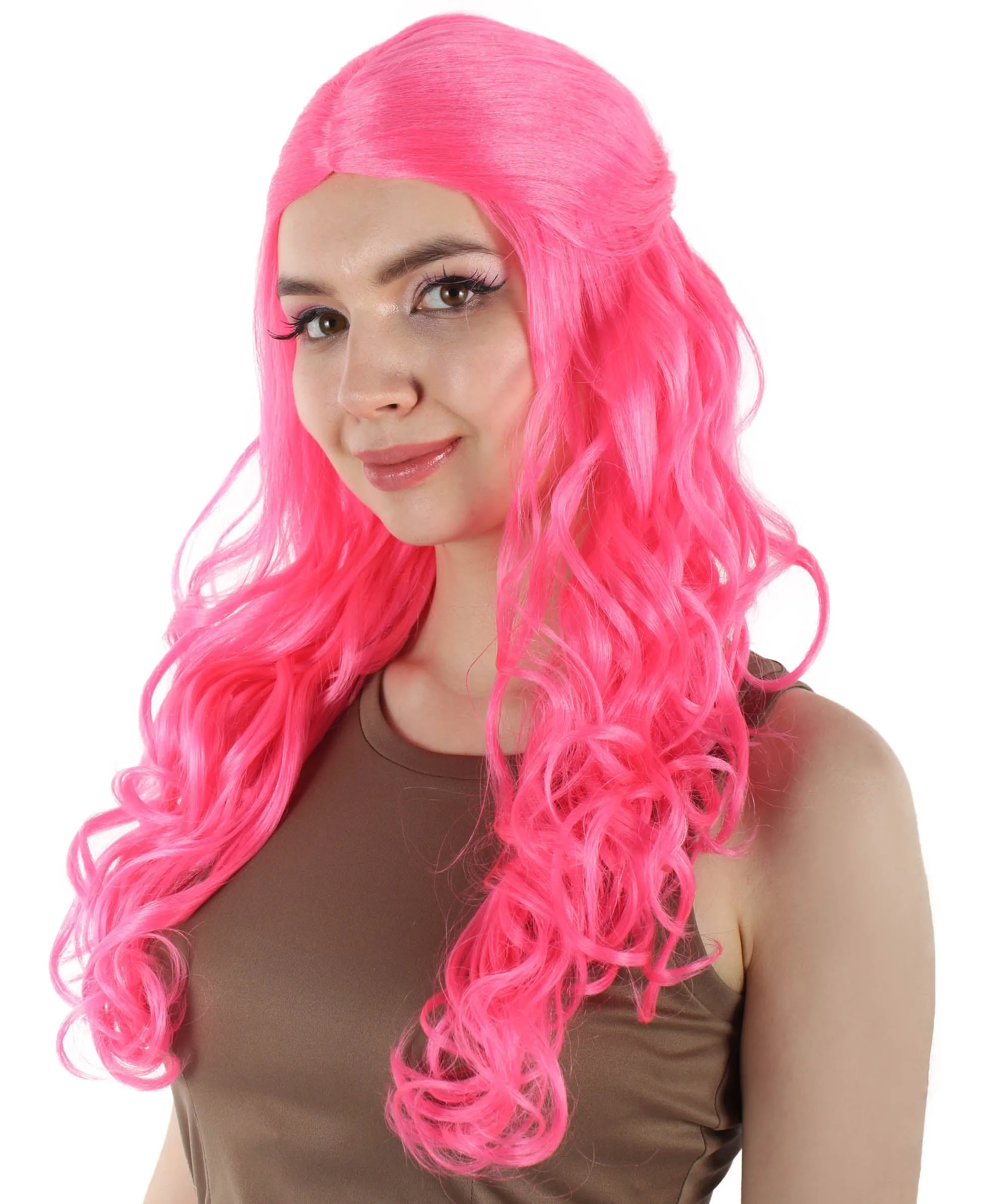 HPO Adult Women's Long Curly Colorful Cosplay Base Wig | Multiple Color Options