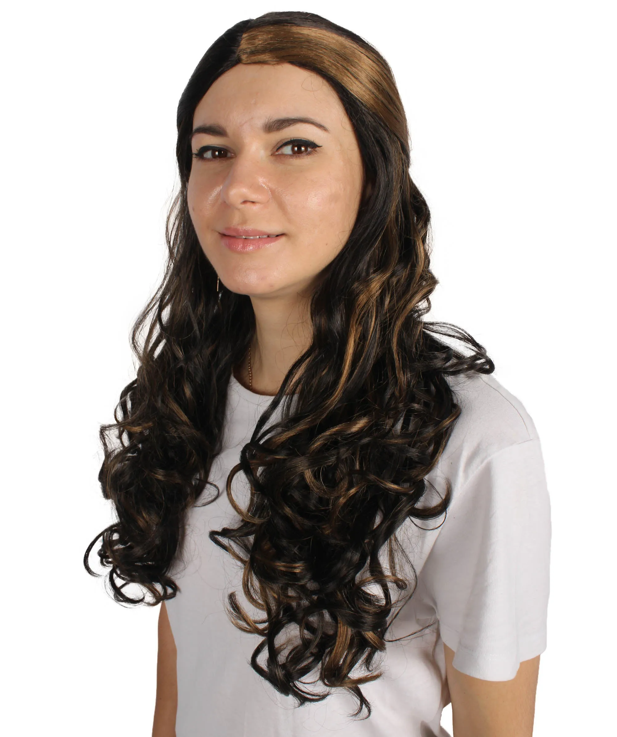 HPO Adult Women's Long Curly Colorful Cosplay Base Wig | Multiple Color Options