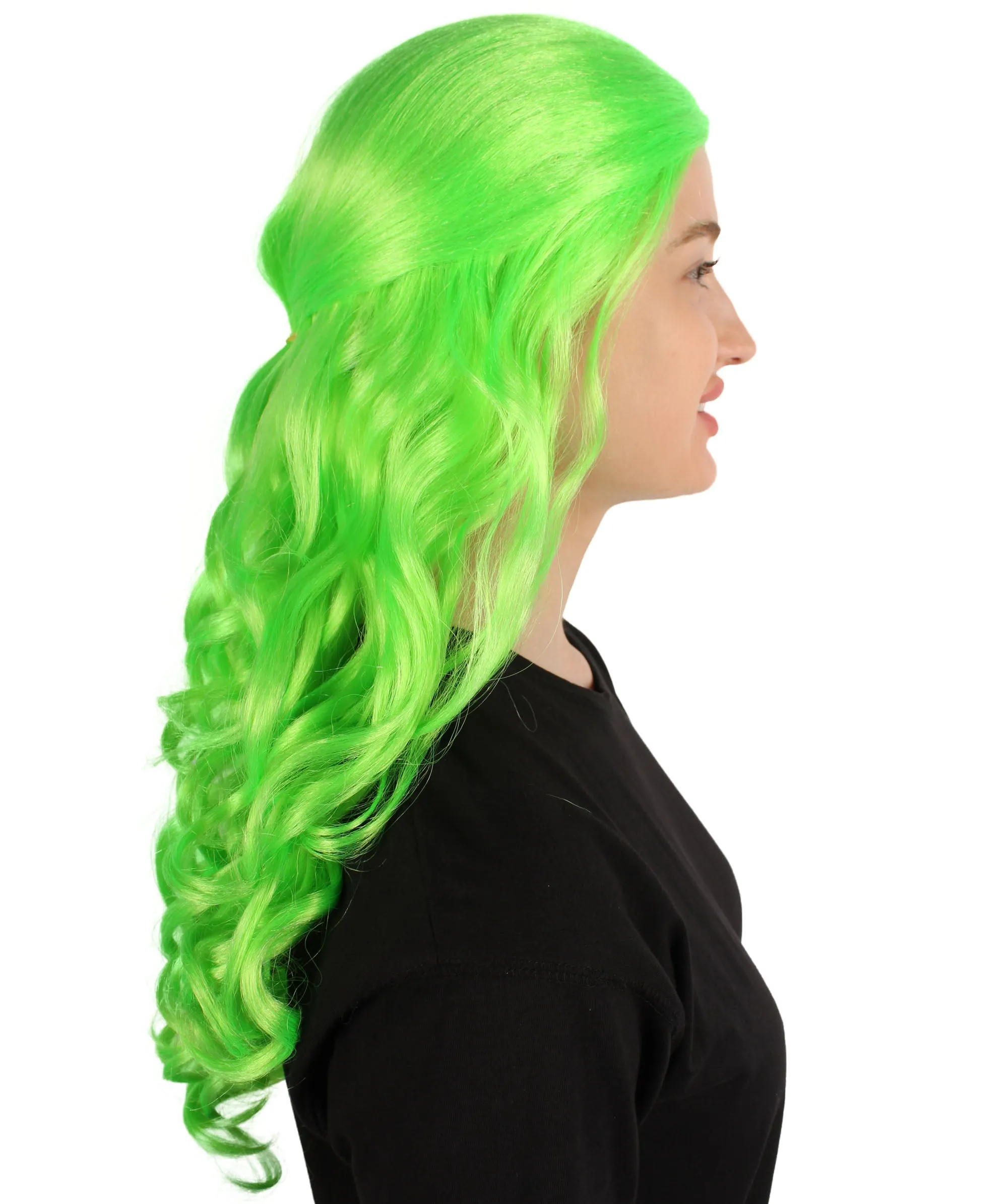 HPO Adult Women's Long Curly Colorful Cosplay Base Wig | Multiple Color Options
