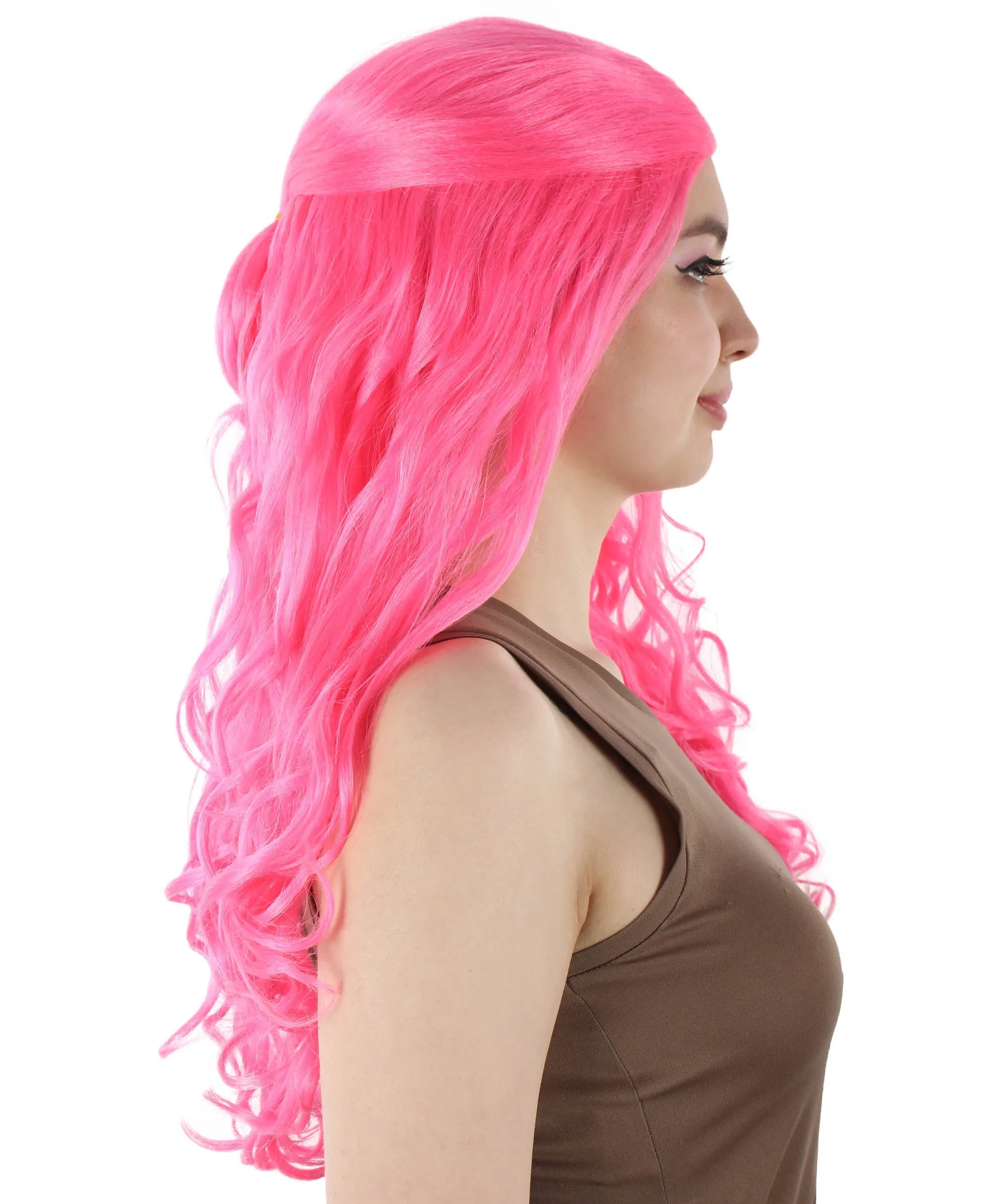 HPO Adult Women's Long Curly Colorful Cosplay Base Wig | Multiple Color Options
