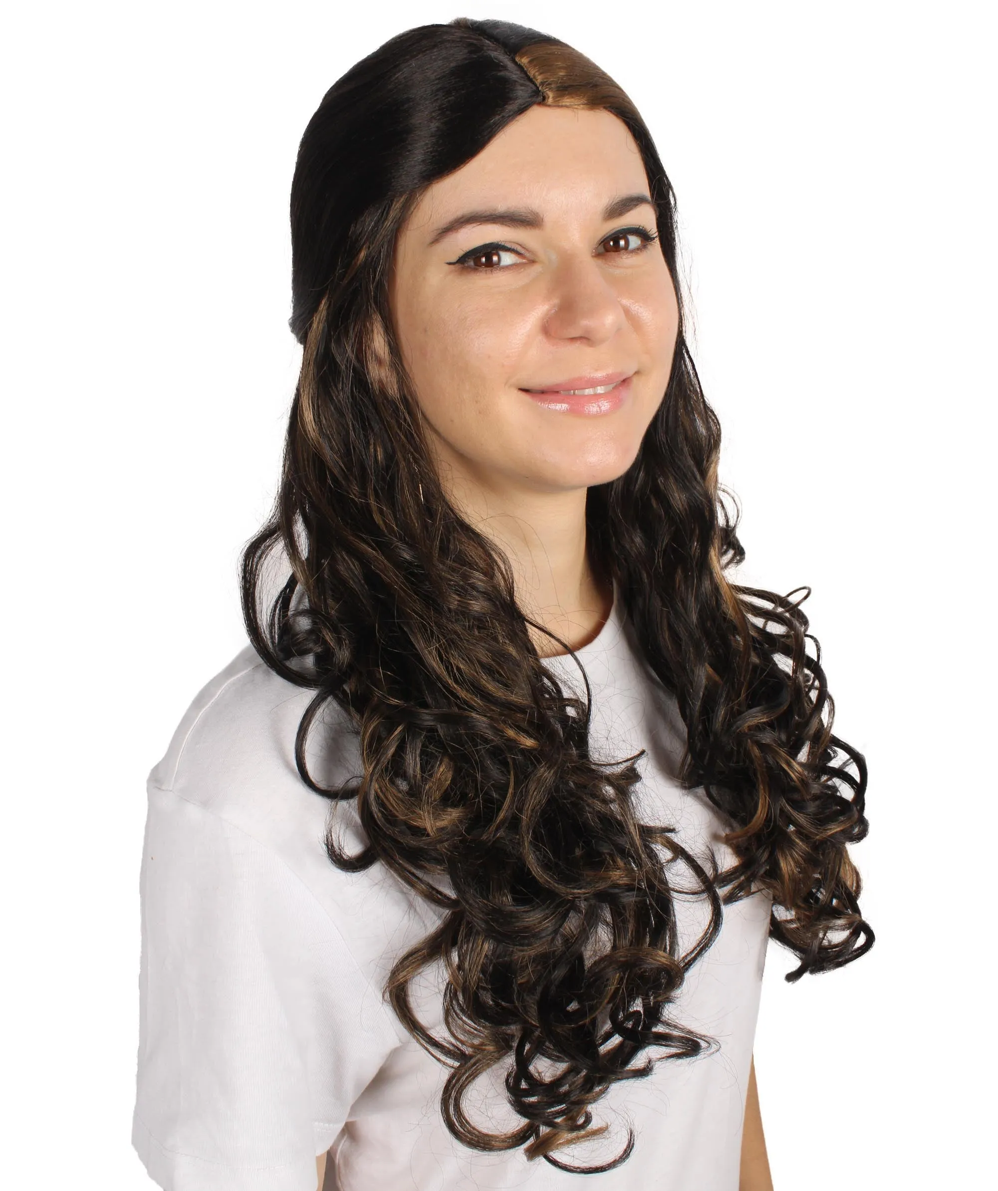 HPO Adult Women's Long Curly Colorful Cosplay Base Wig | Multiple Color Options