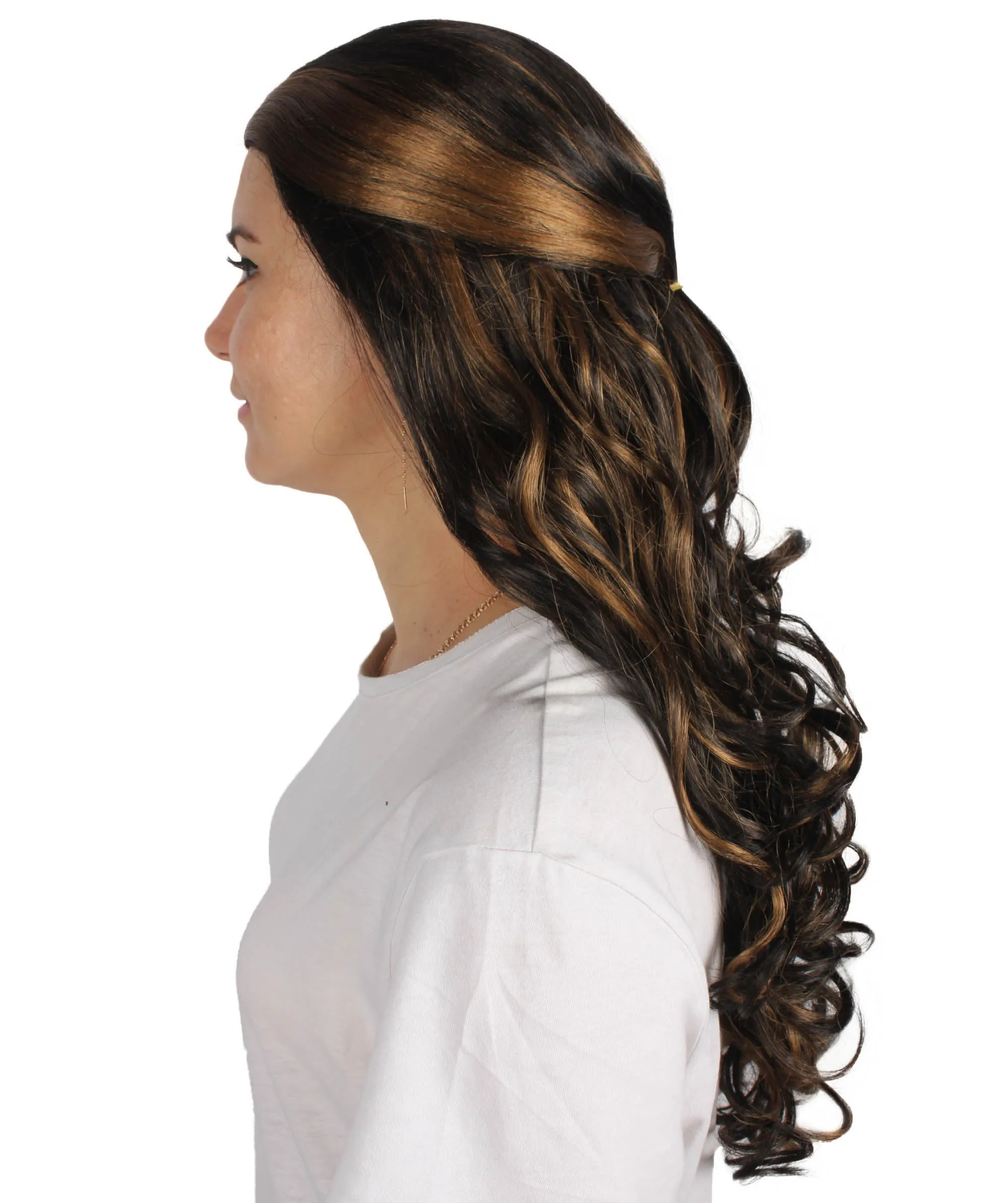 HPO Adult Women's Long Curly Colorful Cosplay Base Wig | Multiple Color Options