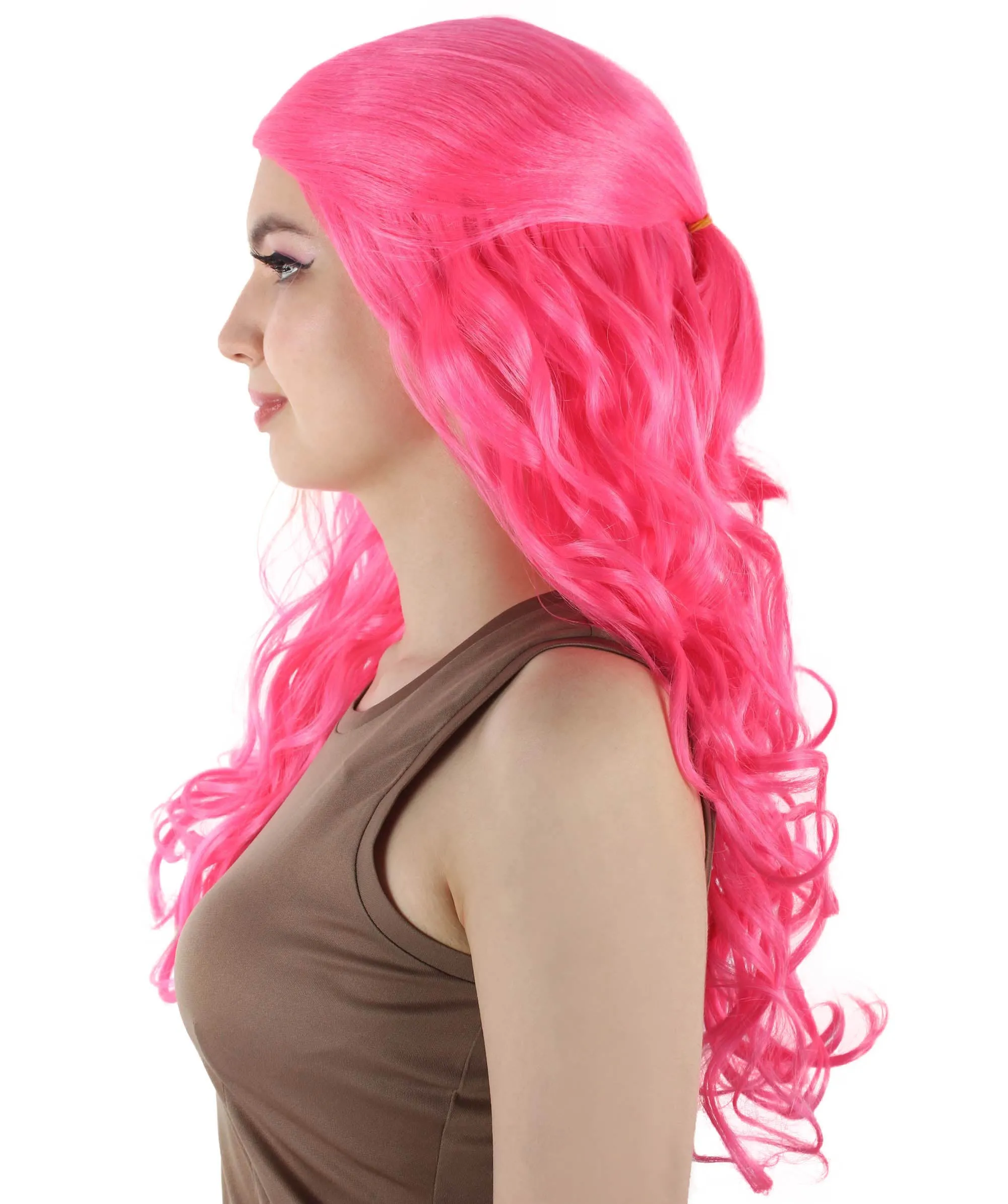 HPO Adult Women's Long Curly Colorful Cosplay Base Wig | Multiple Color Options
