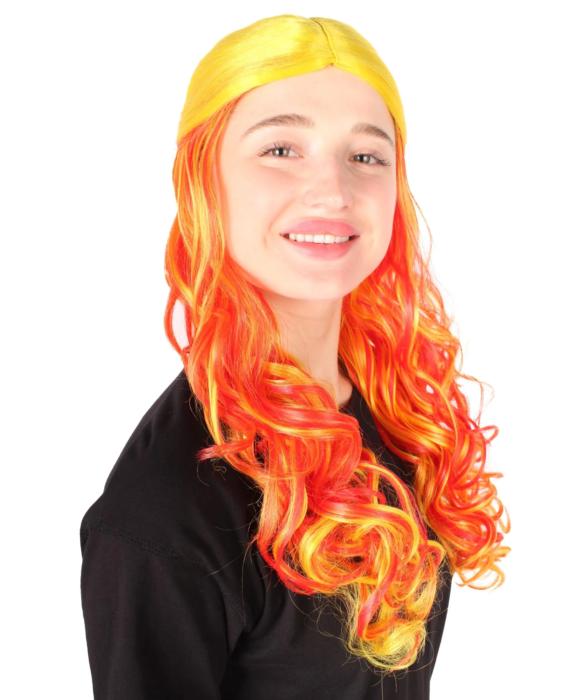 HPO Adult Women's Long Curly Colorful Cosplay Base Wig | Multiple Color Options